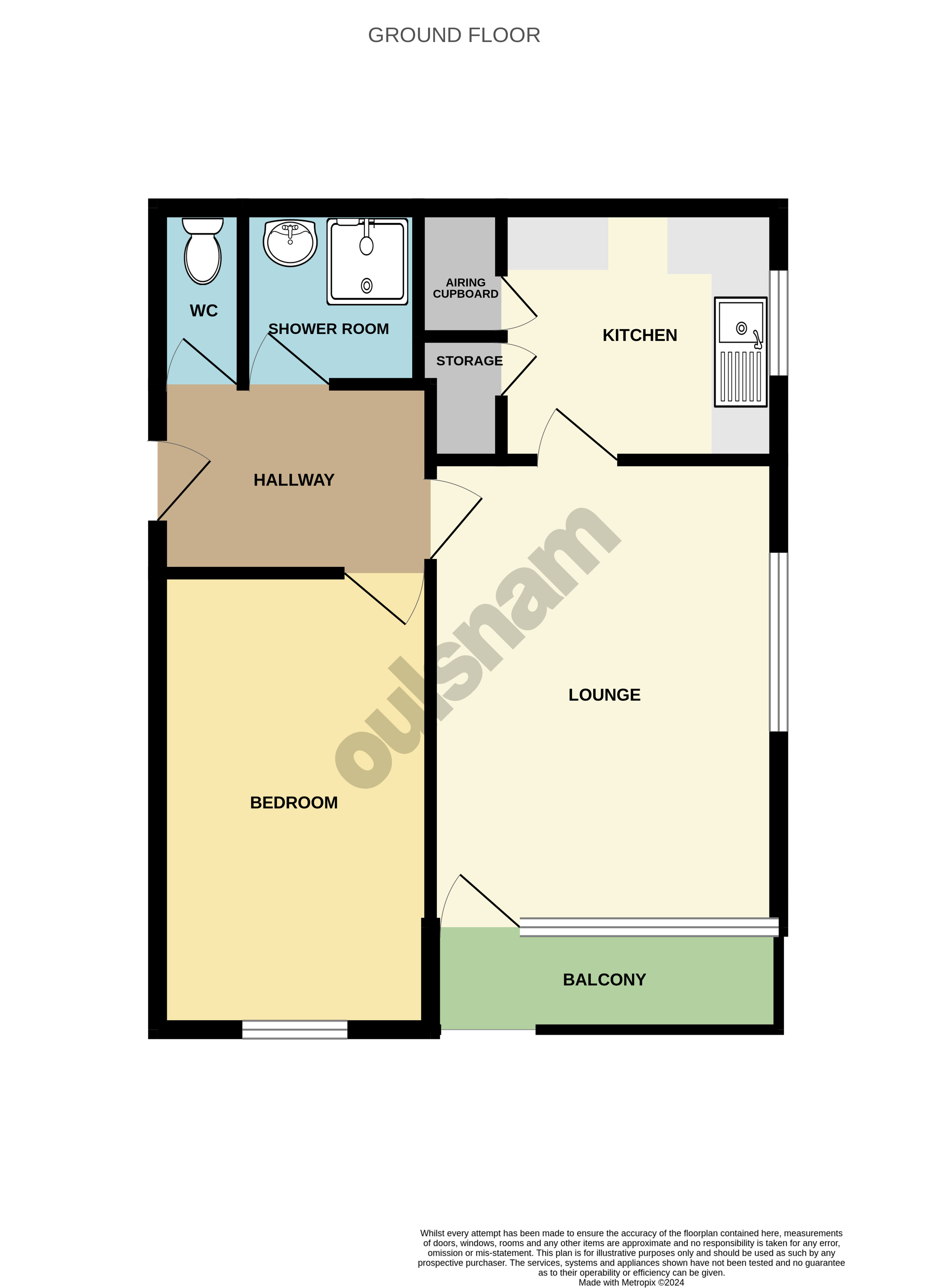 Flat 3, Queens Wood House, 219, Brandwood Road, Birmingham floorplan