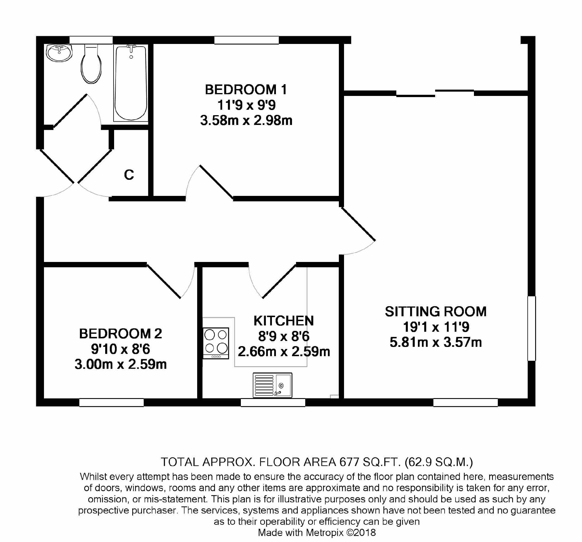 2 Bedrooms Flat to rent in Buller Close, Crowborough TN6