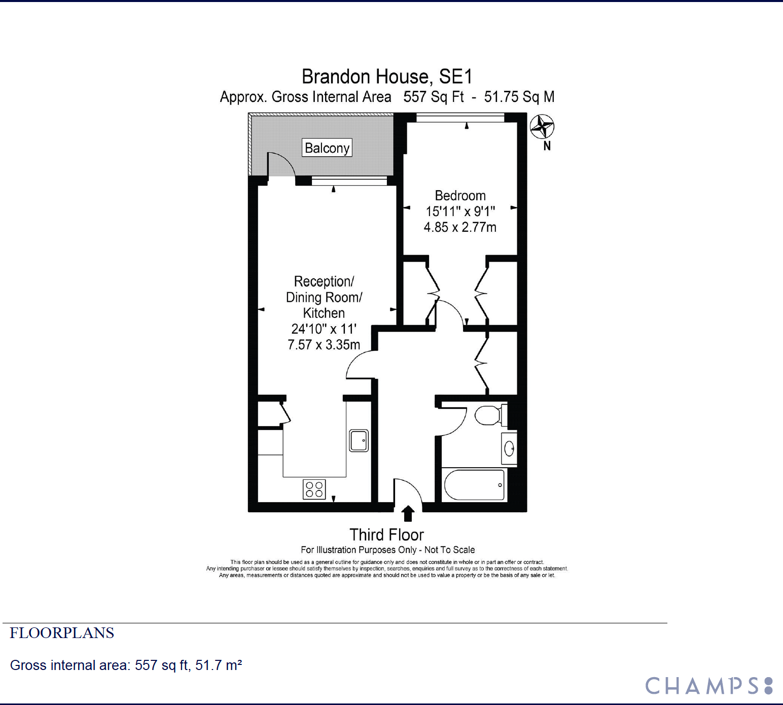 Flat 59, Brandon House, Hilary Mews floorplan