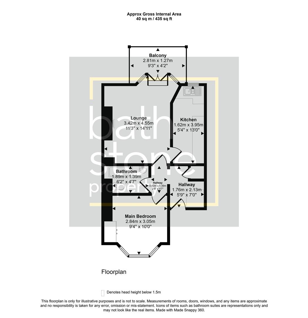 Flat 2, 136, London Road West, Bath floorplan