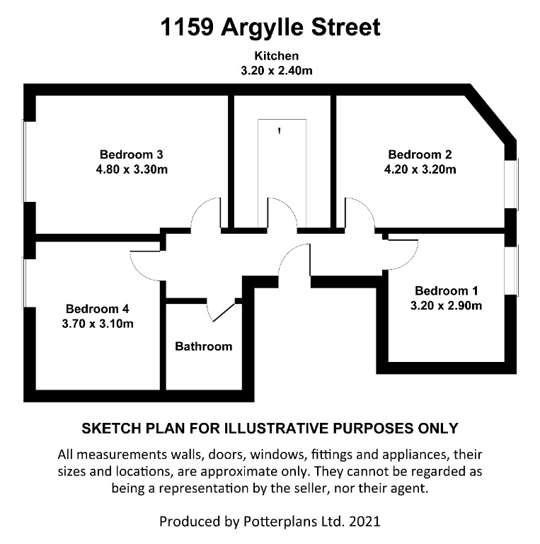 Flat 2/2, 1159, Argyle Street, Glasgow floorplan