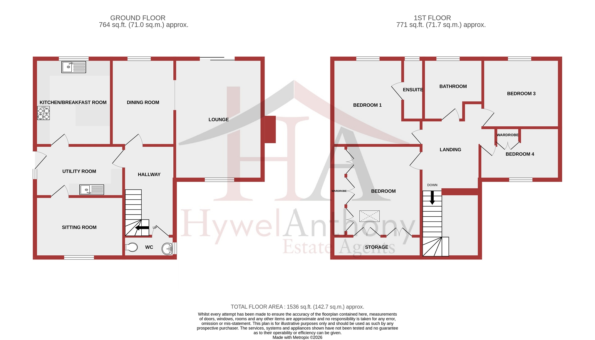 46, Parklands Road, Porth floorplan