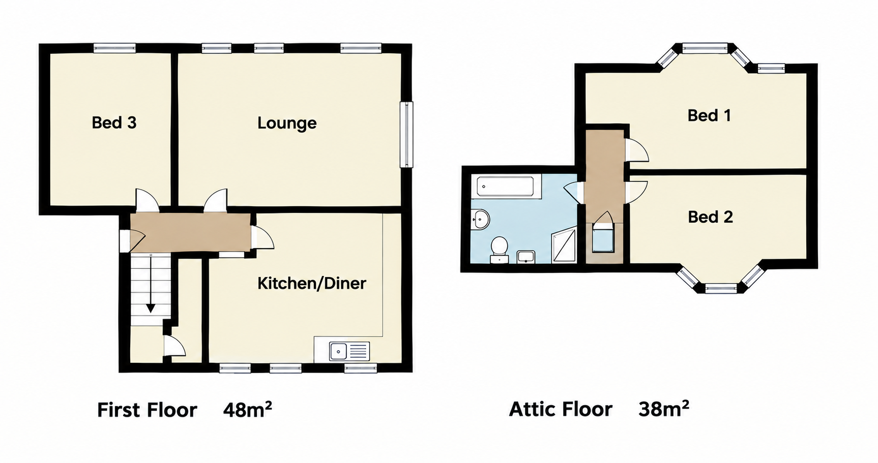 Flat 1, 76, King Street, Crieff floorplan
