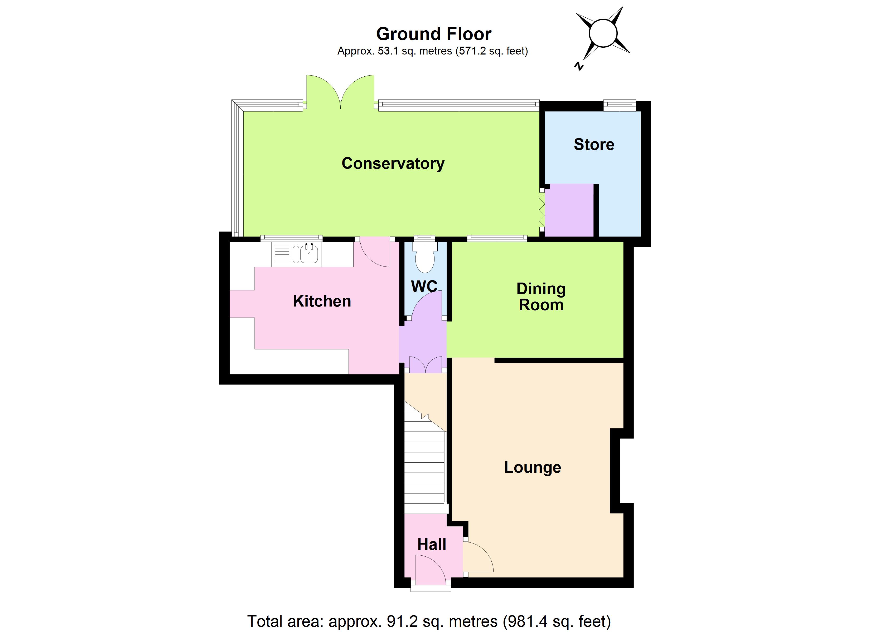 3 bed semidetached house for sale in Burnell Close, Ringstead