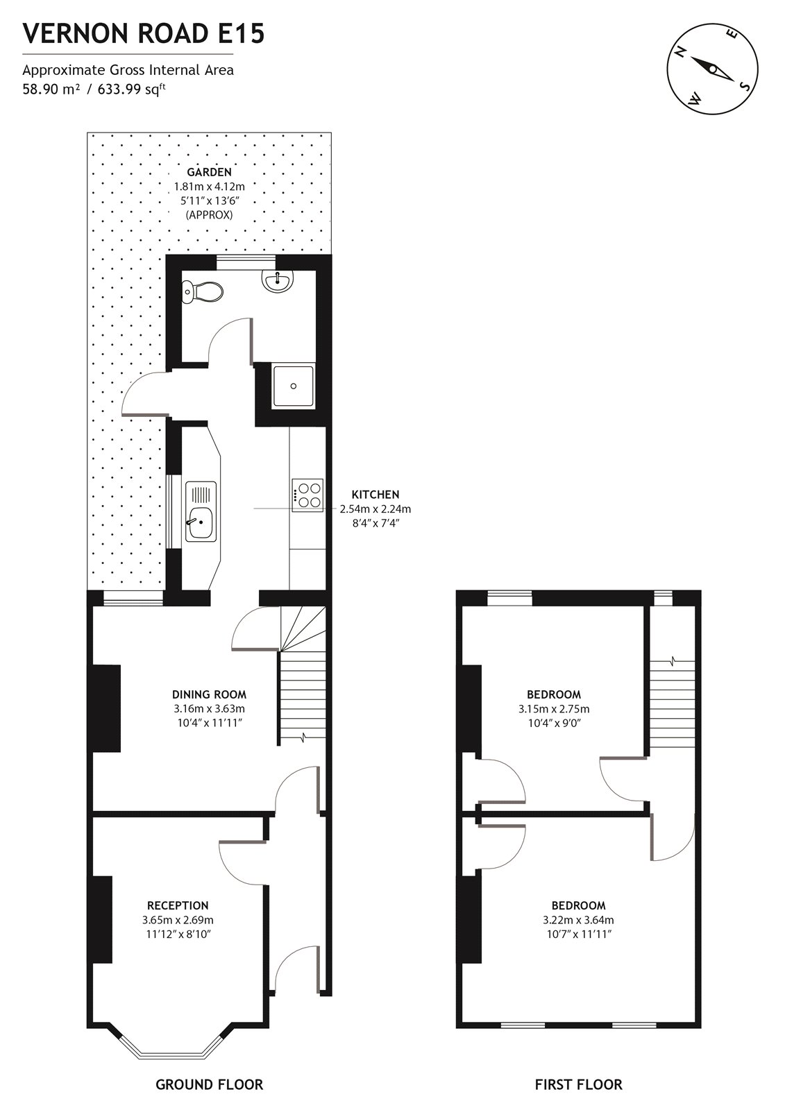 61, Vernon Road, London floorplan