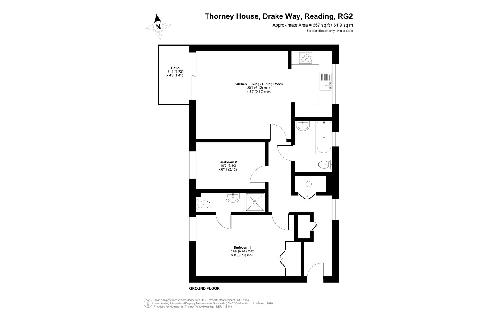 MTVH OR - Flat 40, Thorney House,, Drake Way, Berkshire floorplan