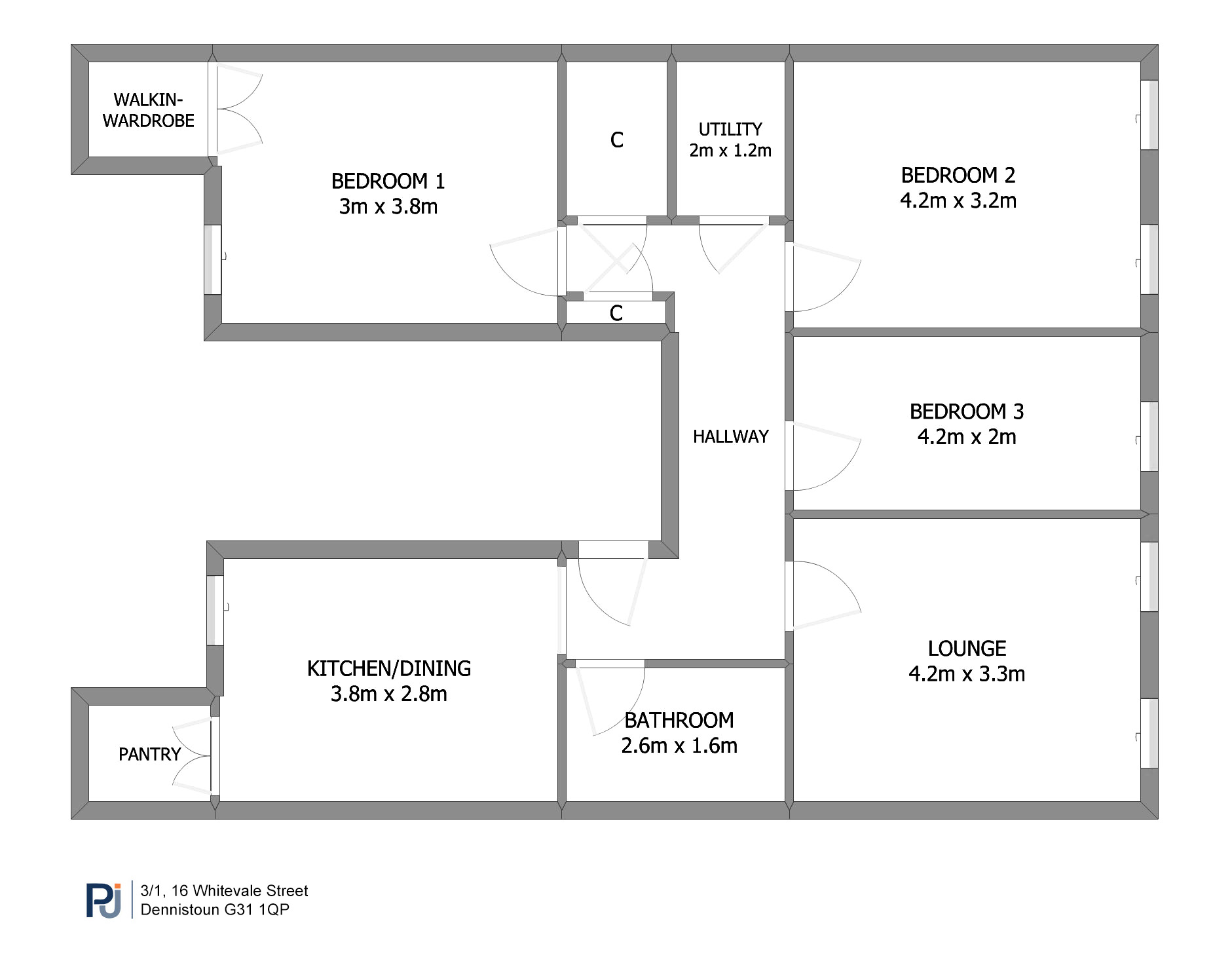 Flat 3/1, 16 Whitevale Street, Dennistoun, Glasgow floorplan