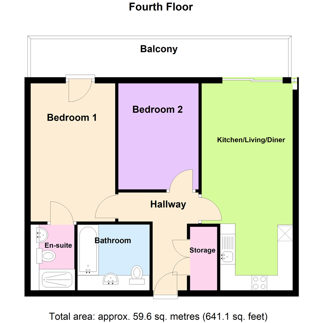 244 St George's Island, 2 Kelso Place, Manchester floorplan