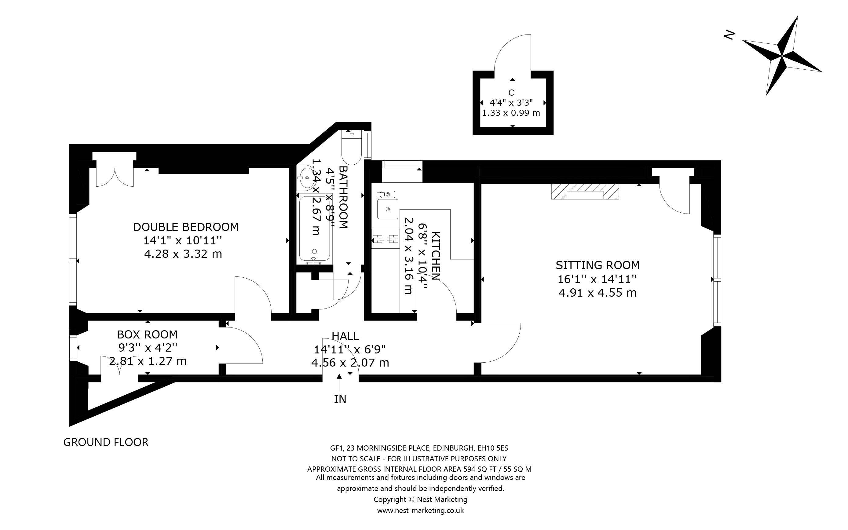 23 GF1, Morningside Place, Edinburgh floorplan