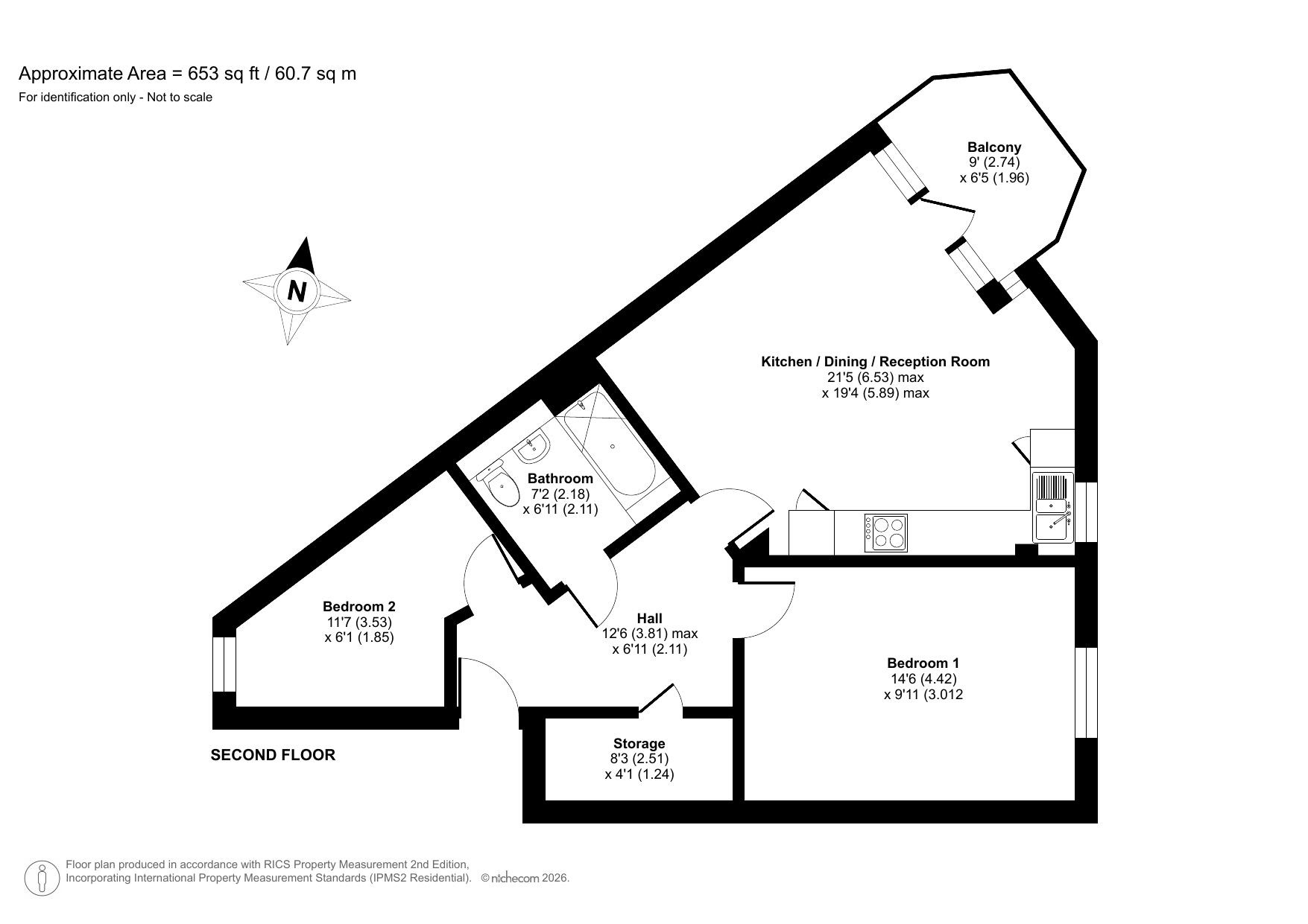 Flat 15, Lawrie House, 40, Crystal Palace Park Road, London floorplan