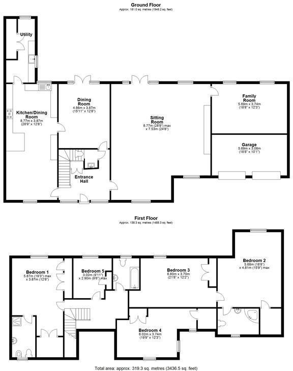 Oakwood, Long Lane, Royston floorplan