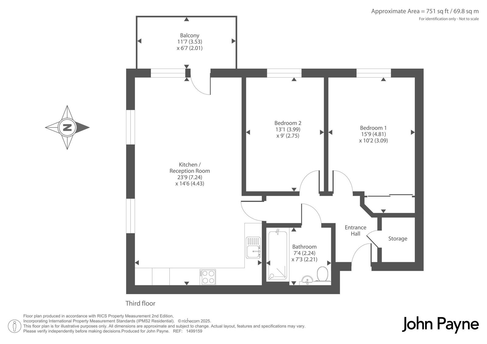 309 Elliot Lodge, 7, Cyrus Field Street, Greenwich floorplan