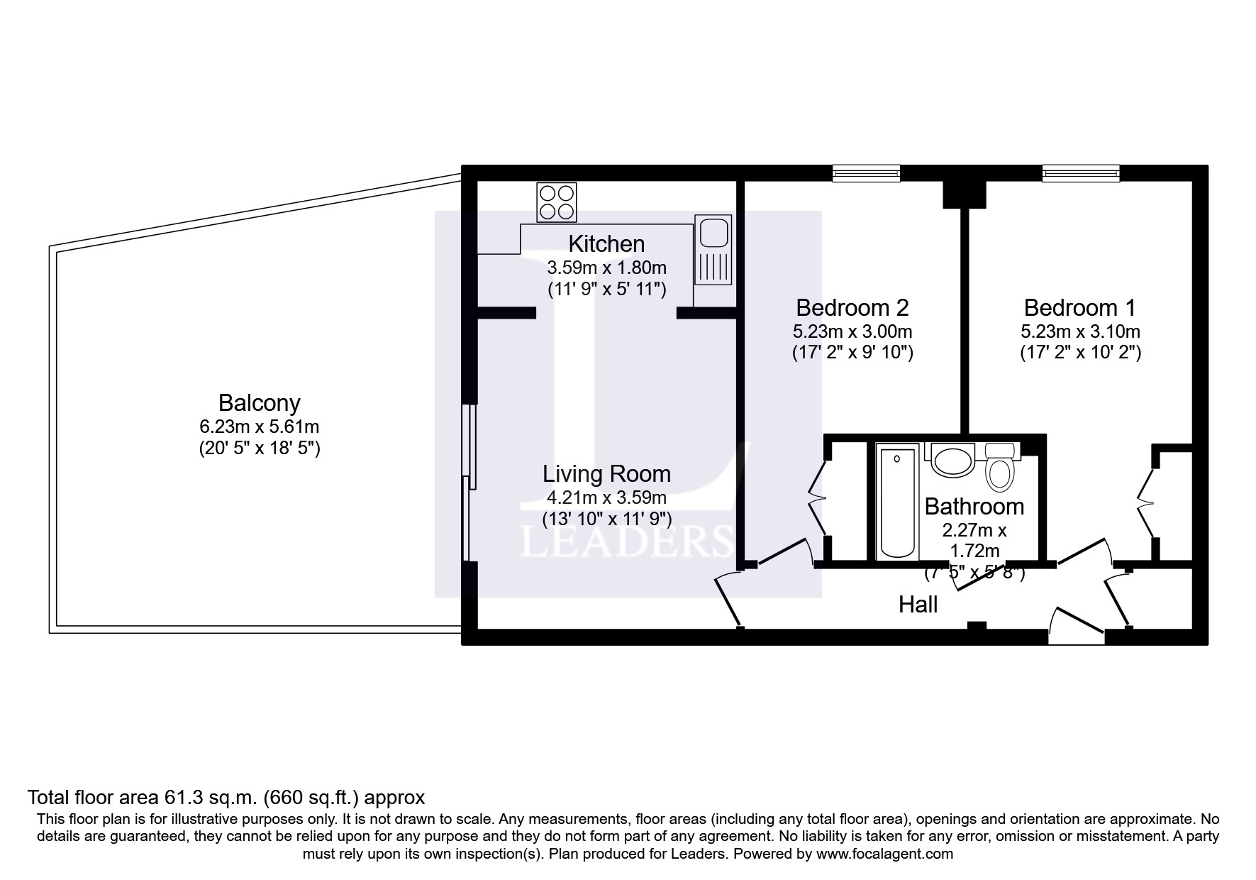 Flat 2, Canterbury House, 33, Ewell Road, Sutton floorplan