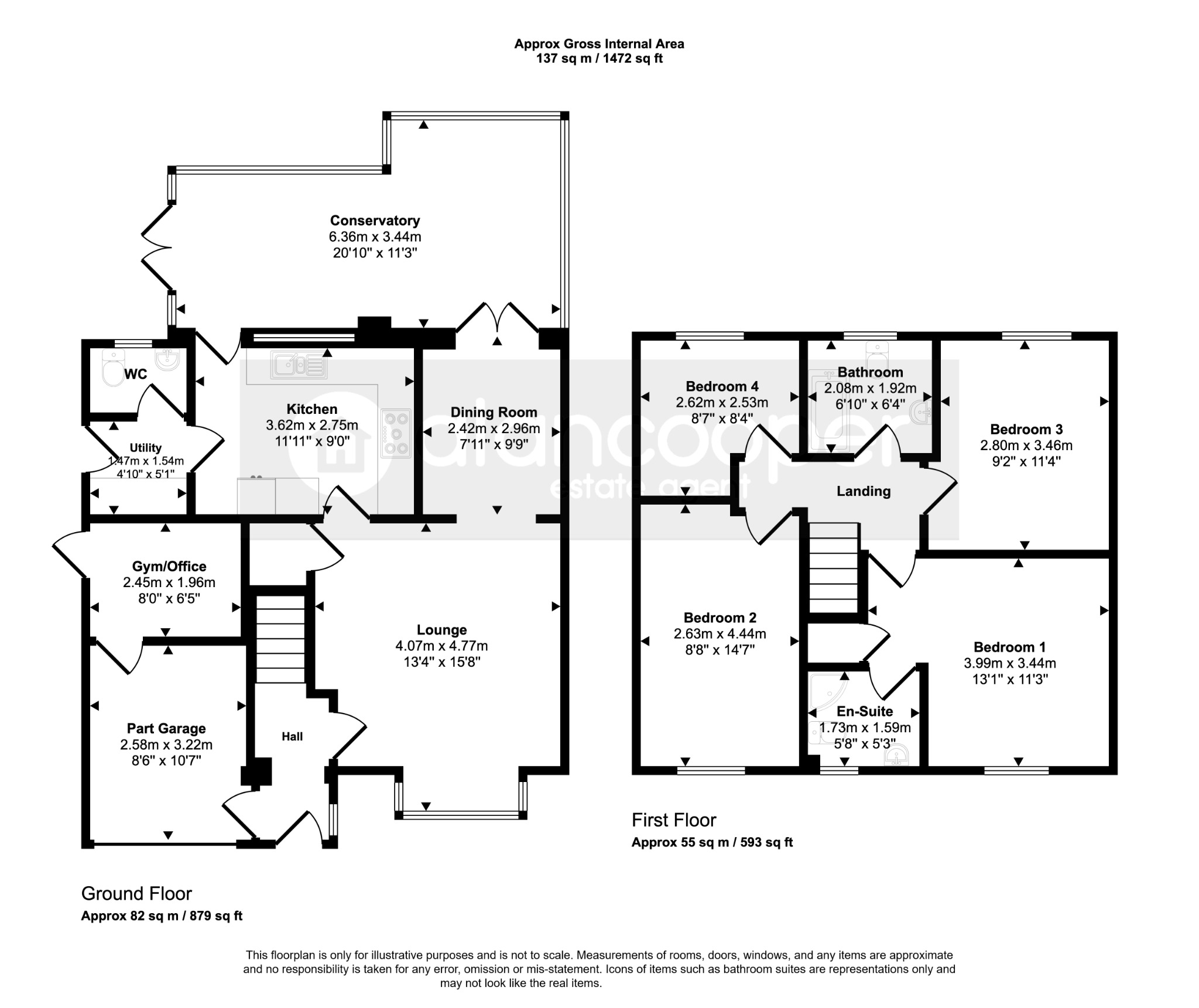 13 Chilworth Close, Nuneaton, Warwickshire floorplan