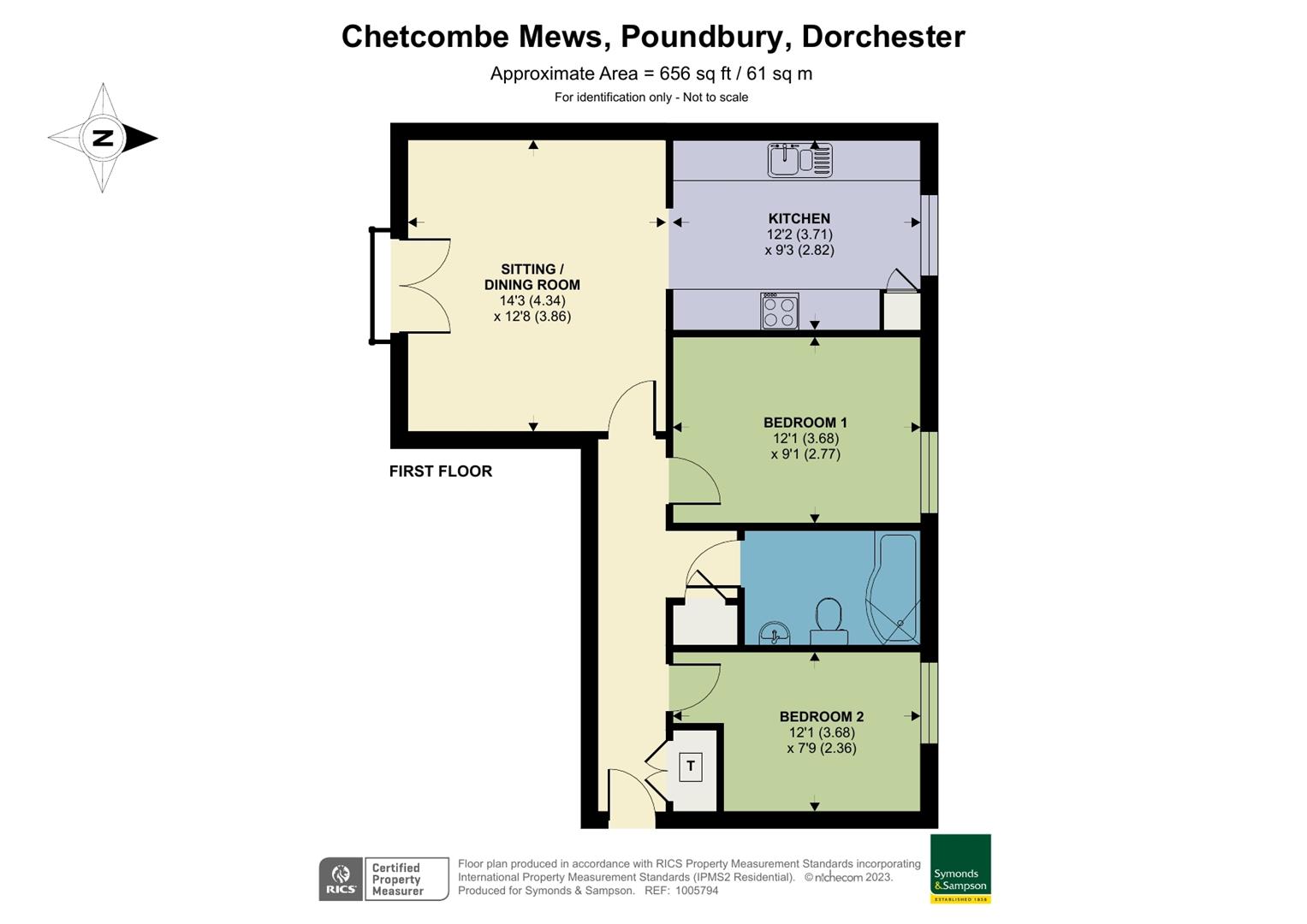 Flat 4, 3 Chetcombe Mews, Dorchester floorplan