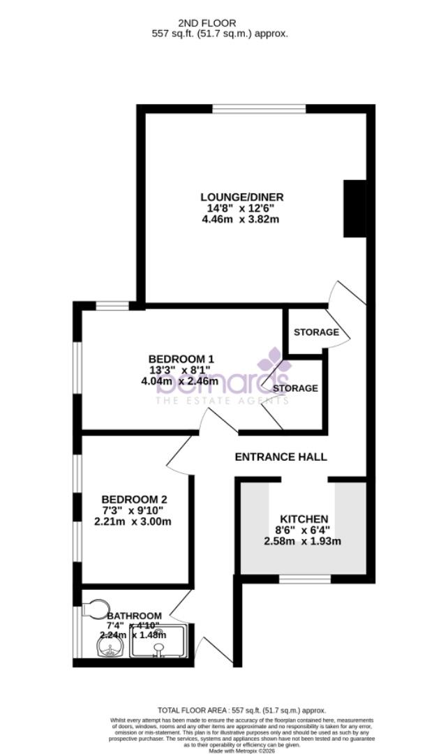 14D, Waverley Grove, Southsea floorplan