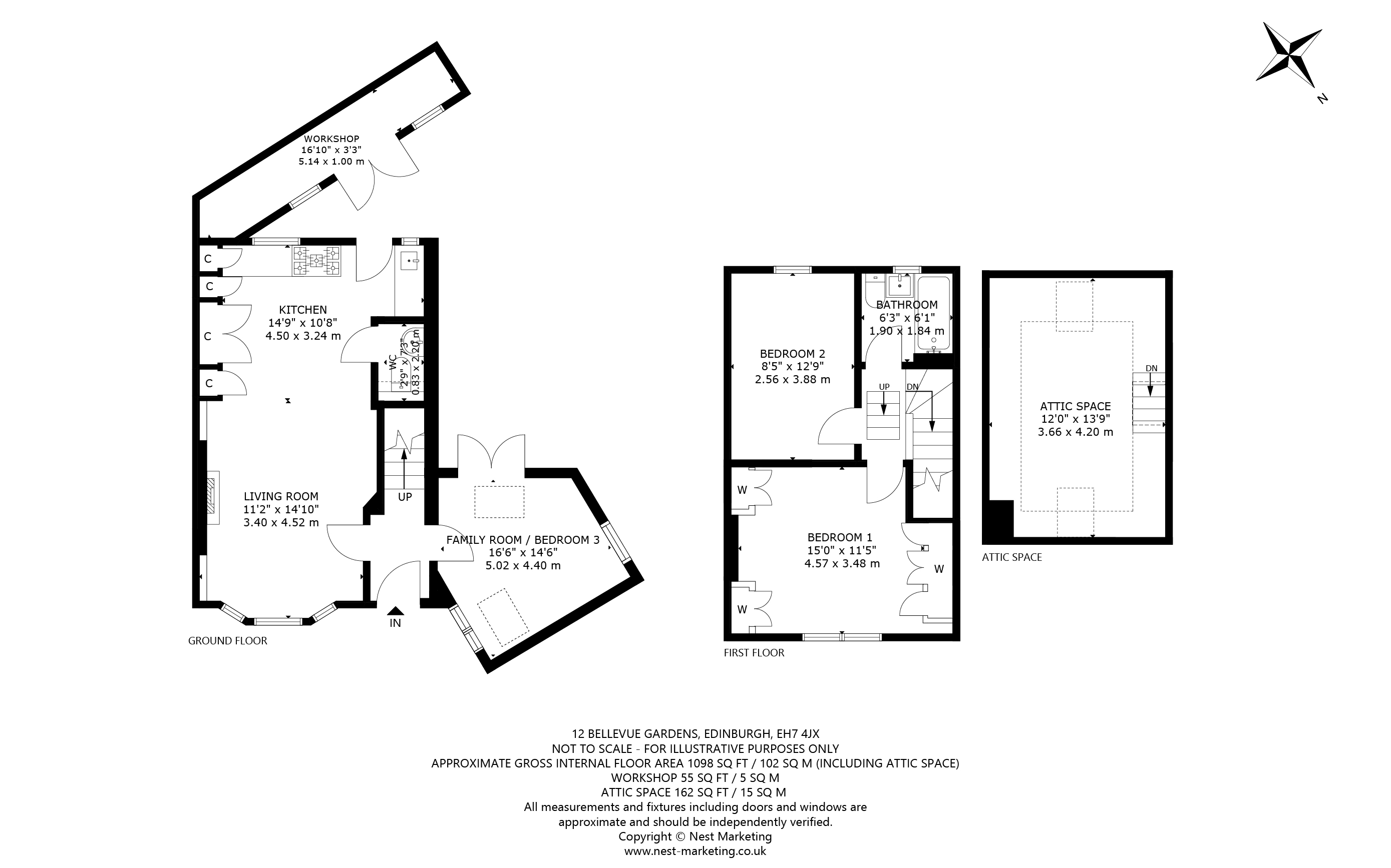 12, Bellevue Gardens, Edinburgh floorplan