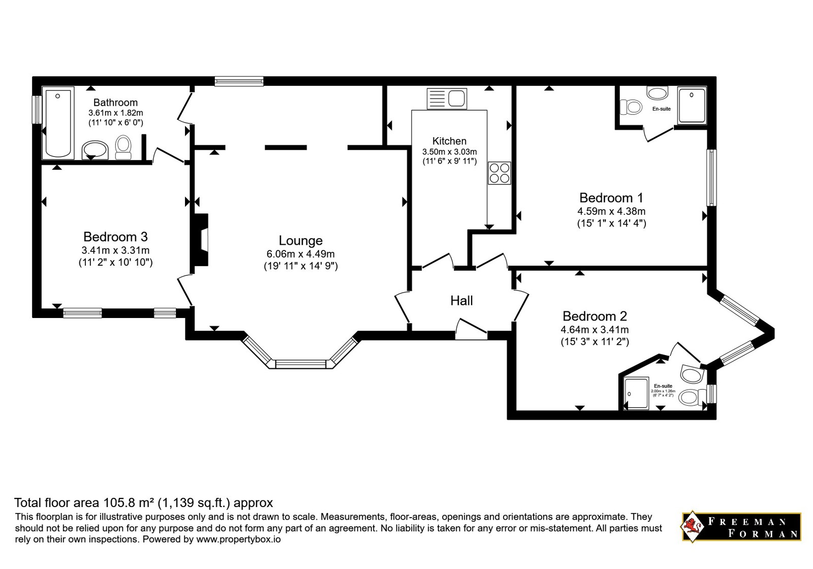 Flat 1, Spencer Lodge, 10, Spencer Road, East Sussex floorplan