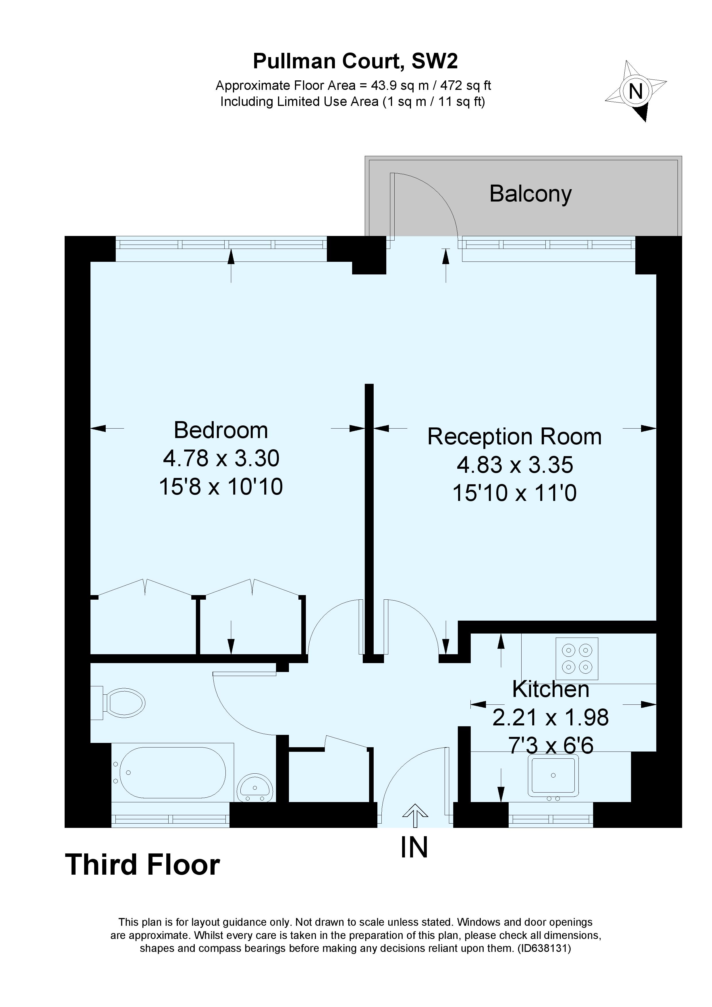 Flat 65, Pullman Court,, Streatham Hill, London floorplan