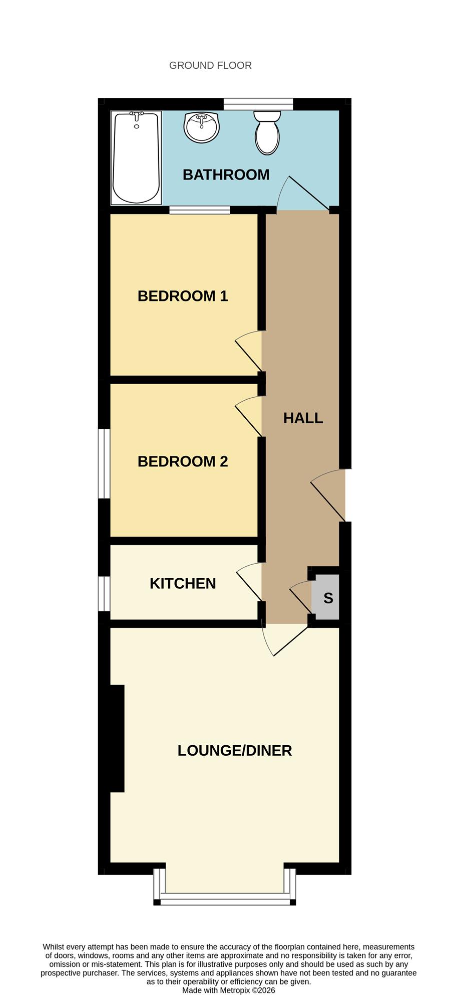 Flat 2, 6, Alton Road, Clacton on Sea floorplan