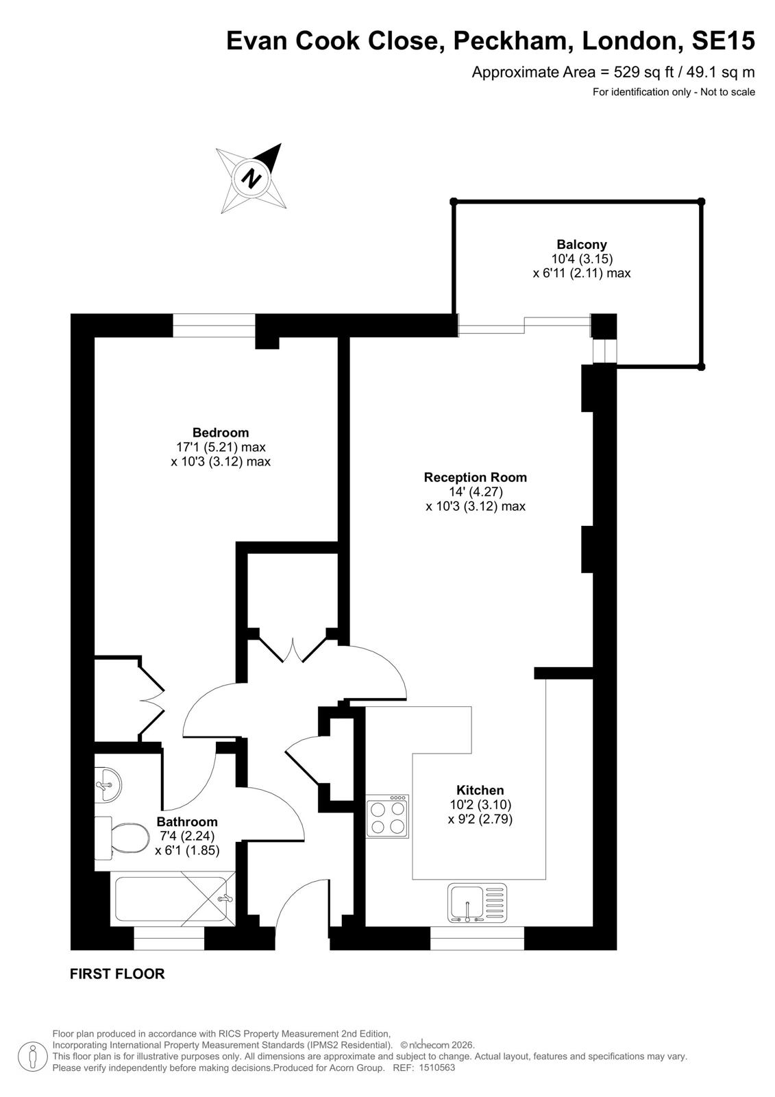 Flat 4, 1, Evan Cook Close, London floorplan