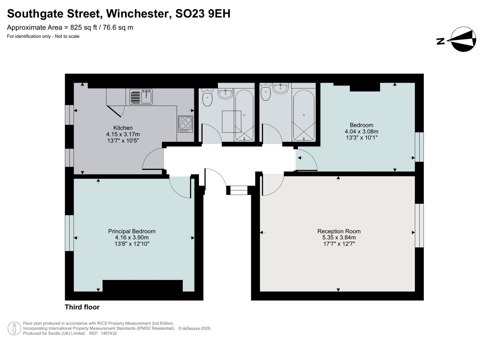 Third Floor Flat, 33, Southgate Street, Hampshire floorplan