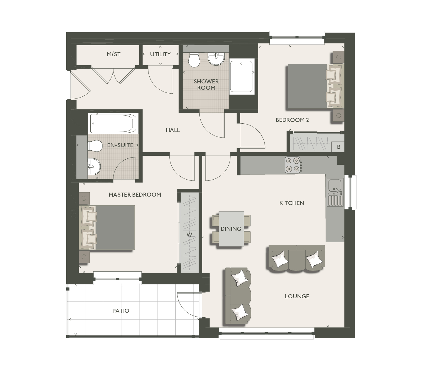 New home, 2 bed flat for sale in Knights Grove, Capelrig Road, Newton