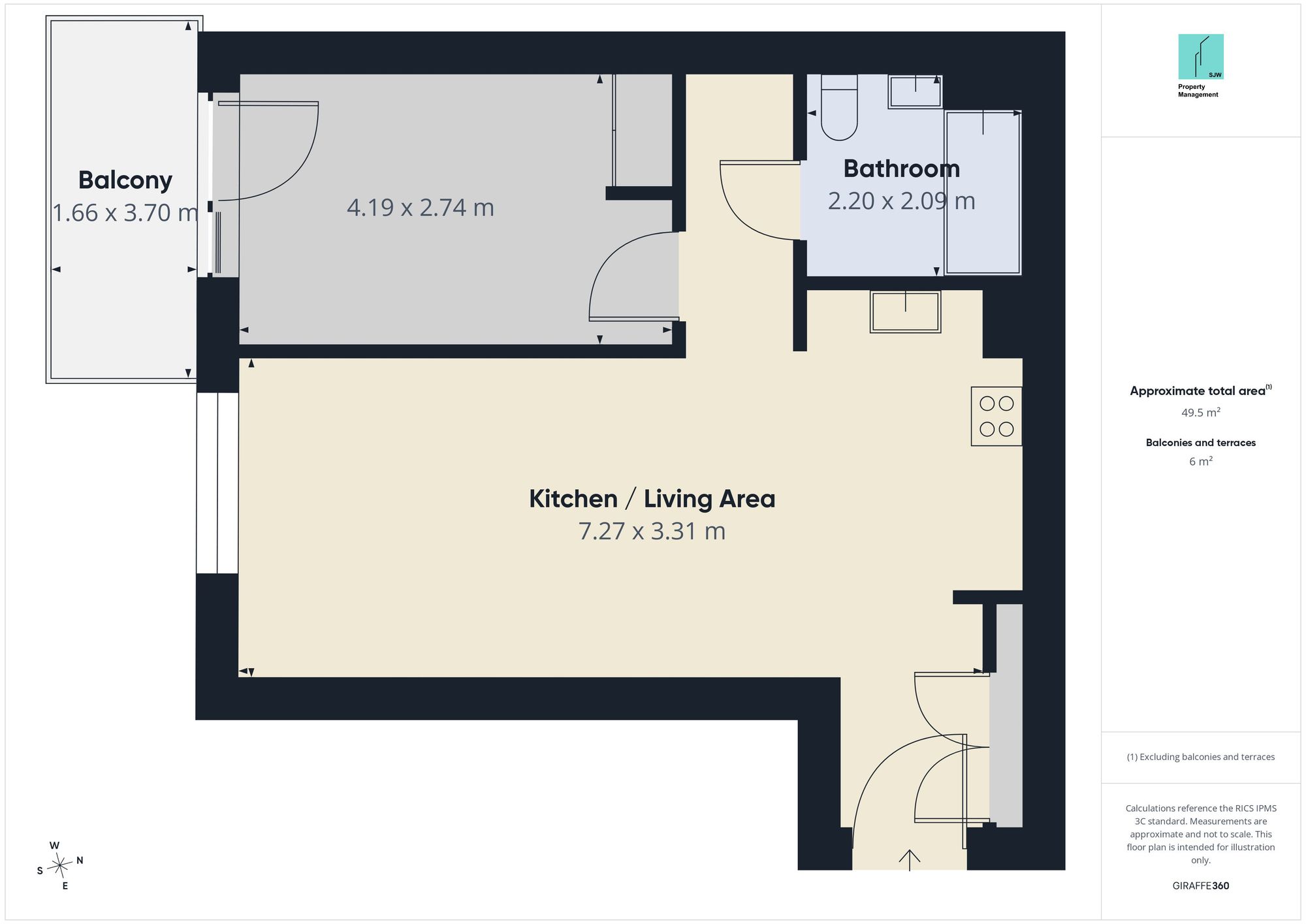 901 Apogee House, 1 Eden Place, London floorplan