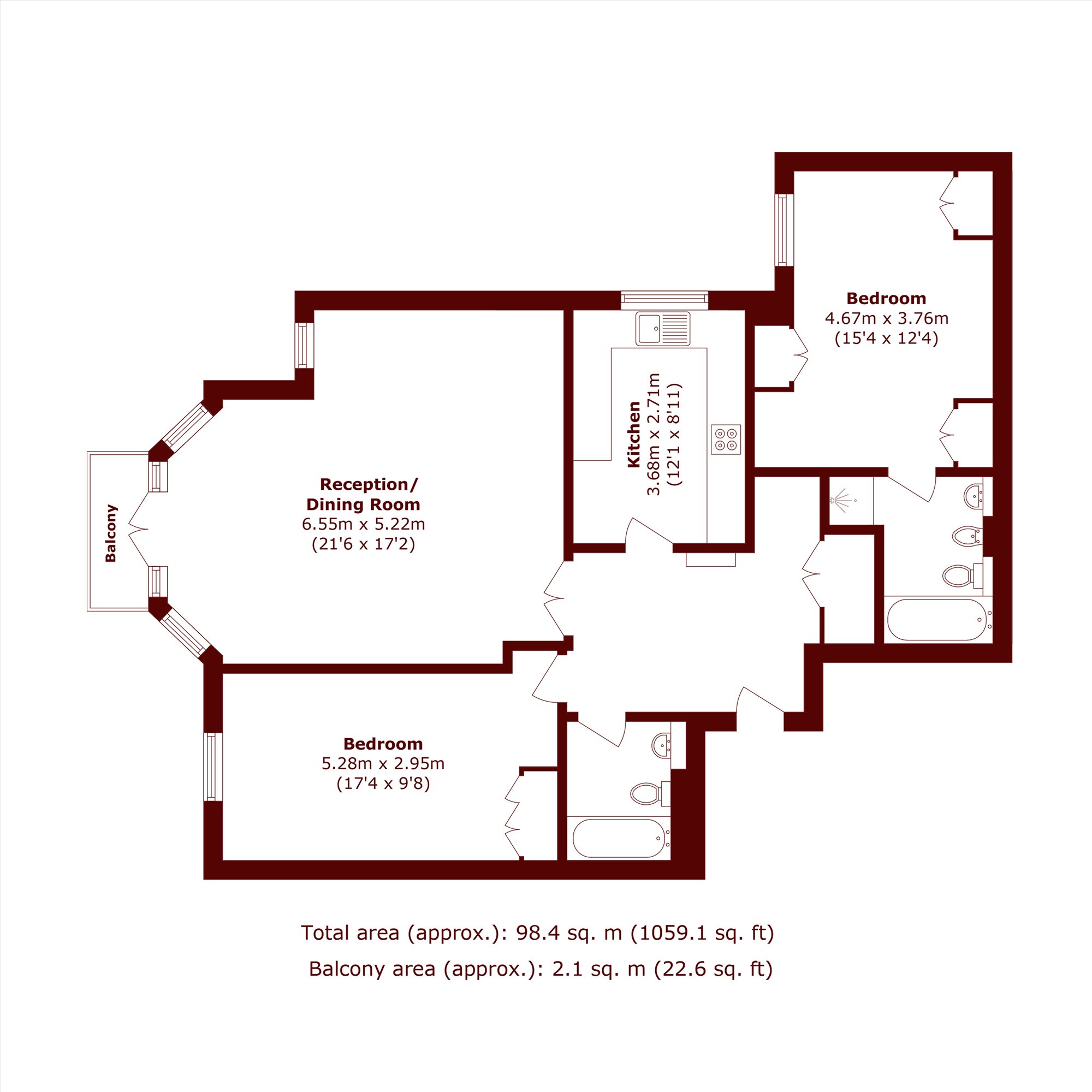 Flat 29, Holly Lodge, 90, Wimbledon Hill Road, London floorplan