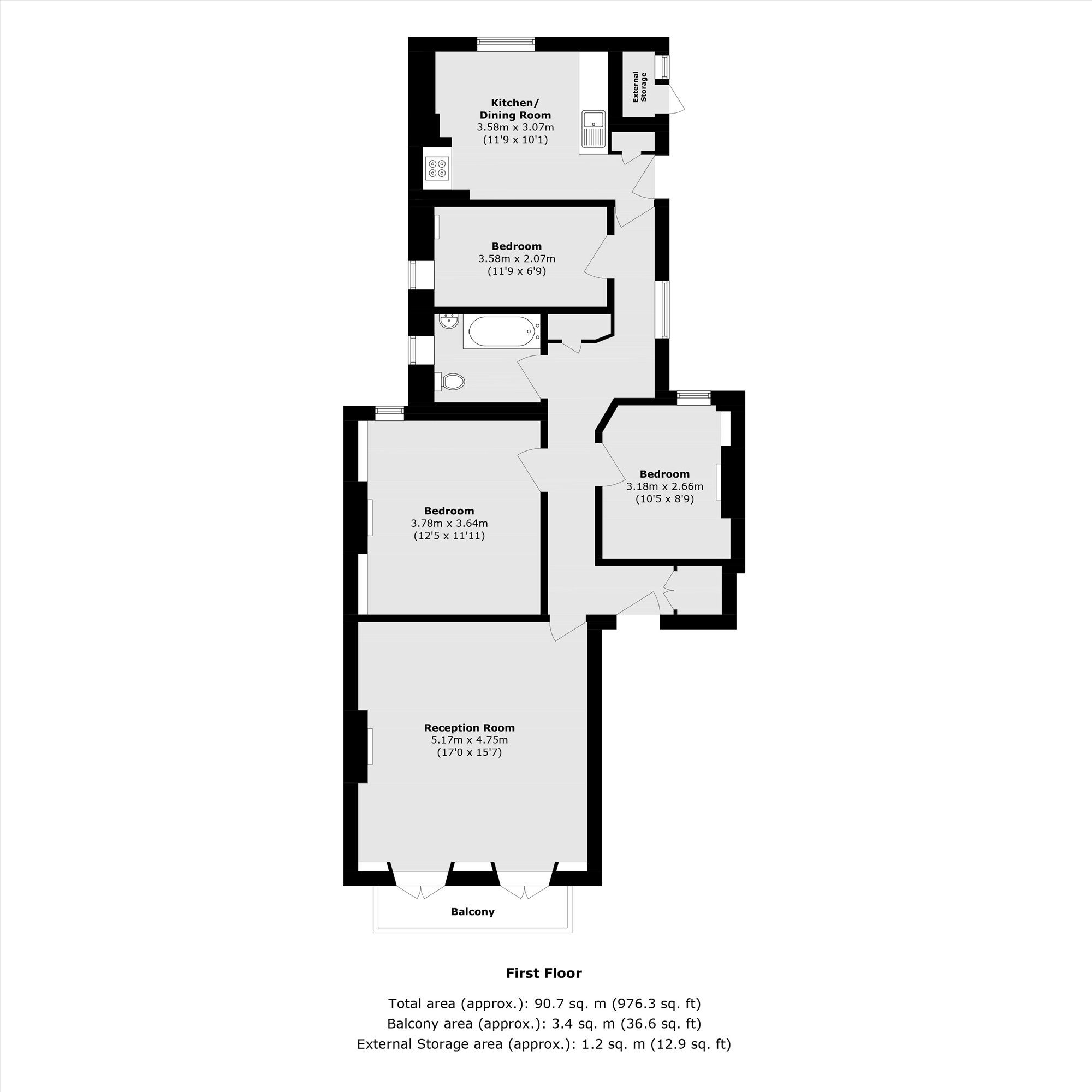Flat 3, 8, Abercorn Place, London floorplan