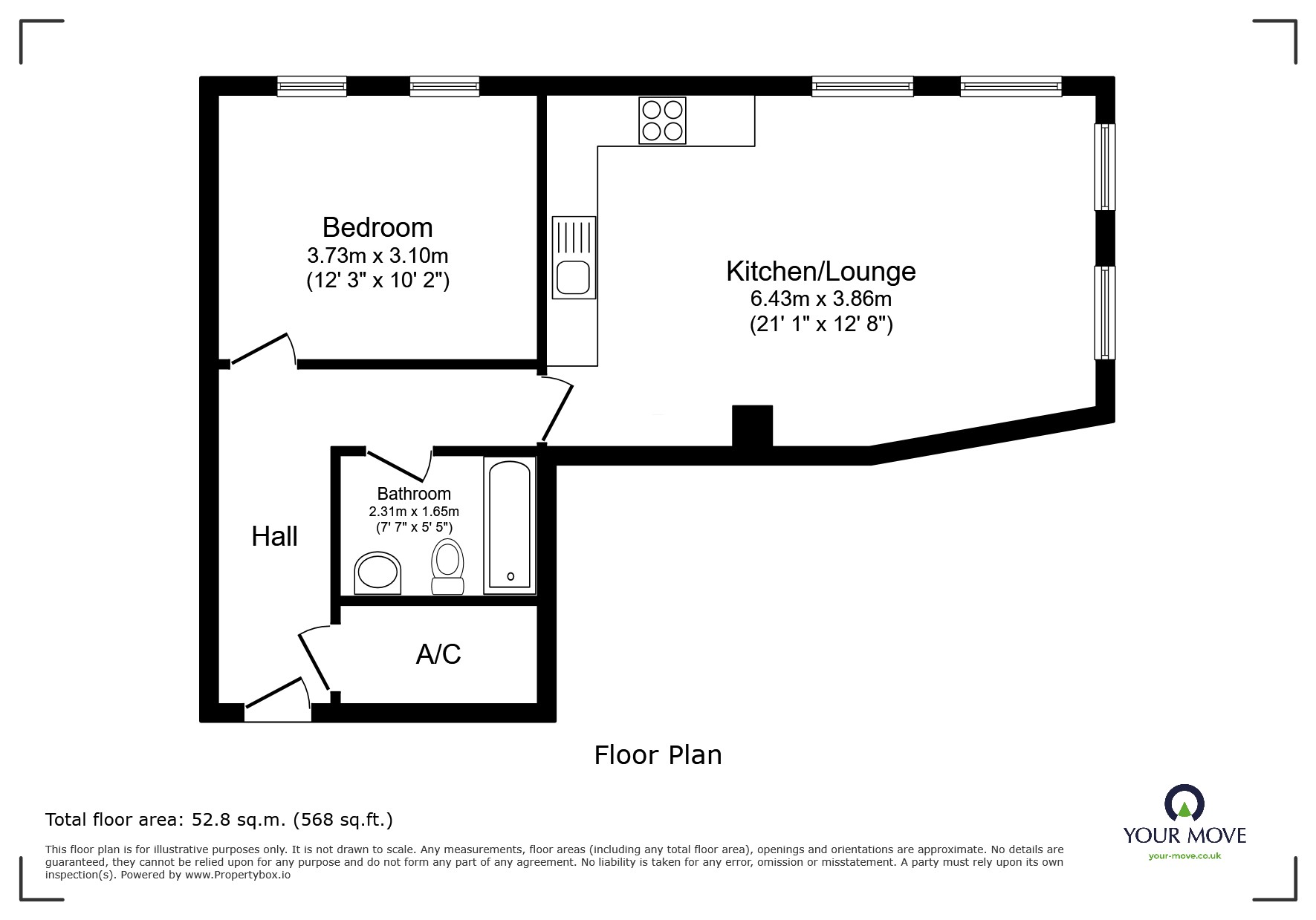 Flat 6, 16-18,, Harpur Street, Bedfordshire floorplan