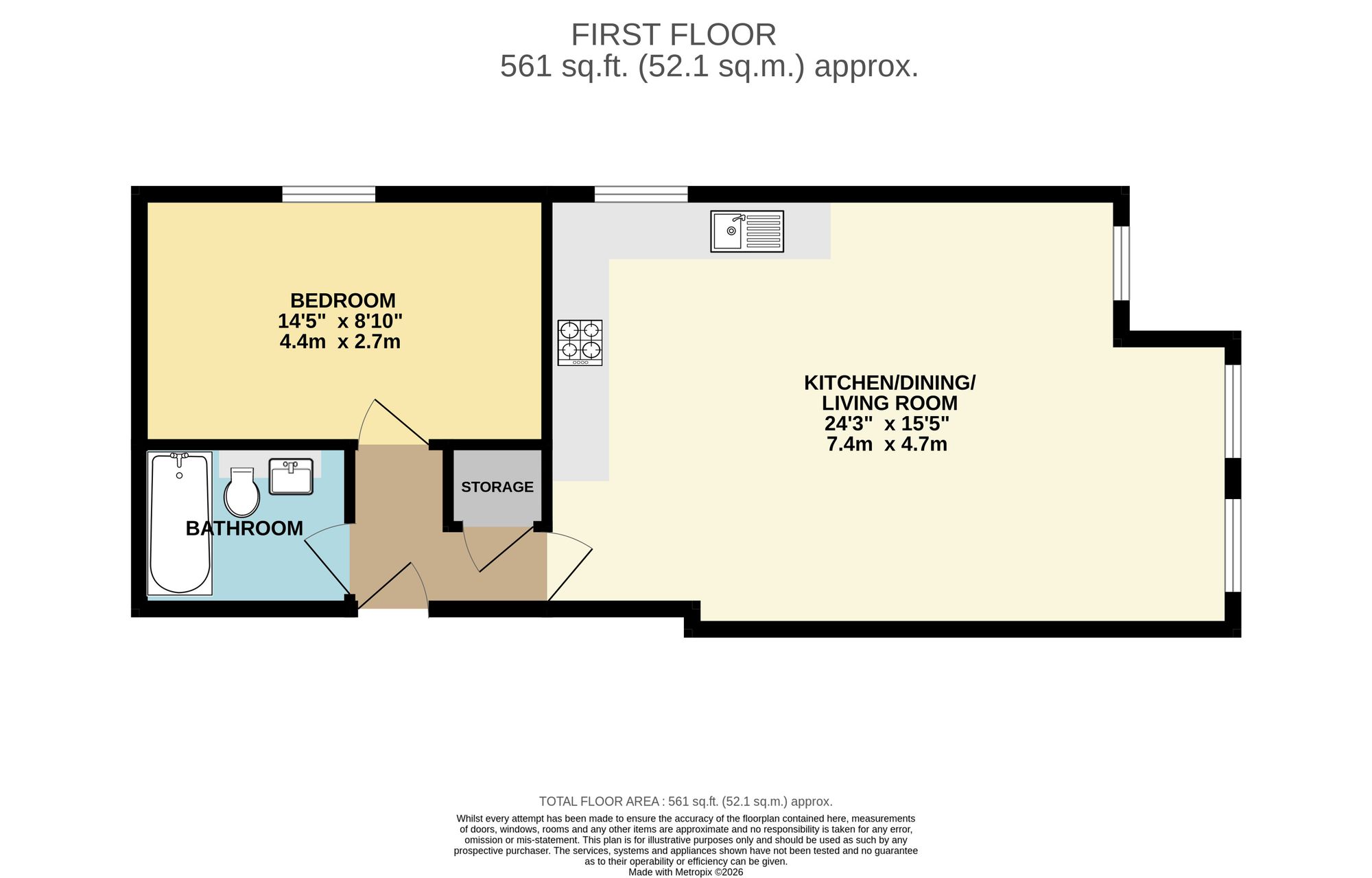 Flat 5, Redstone Apts, South Croydon floorplan