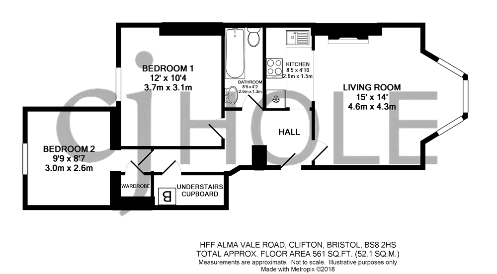 2 Bedrooms Flat to rent in Alma Vale Road, Bristol, Somerset BS8