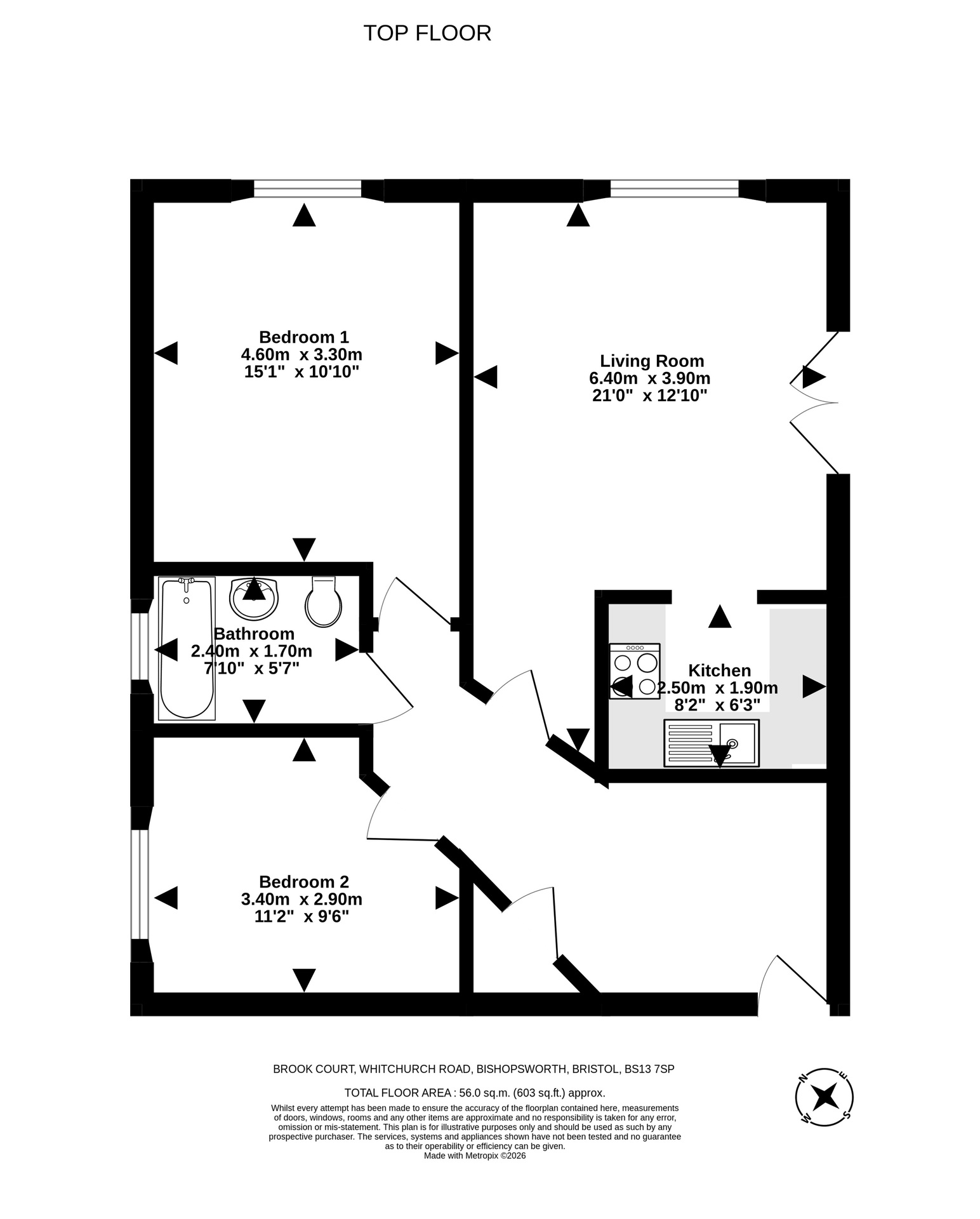 9 Brook Court, Whitchurch Road, Bristol floorplan