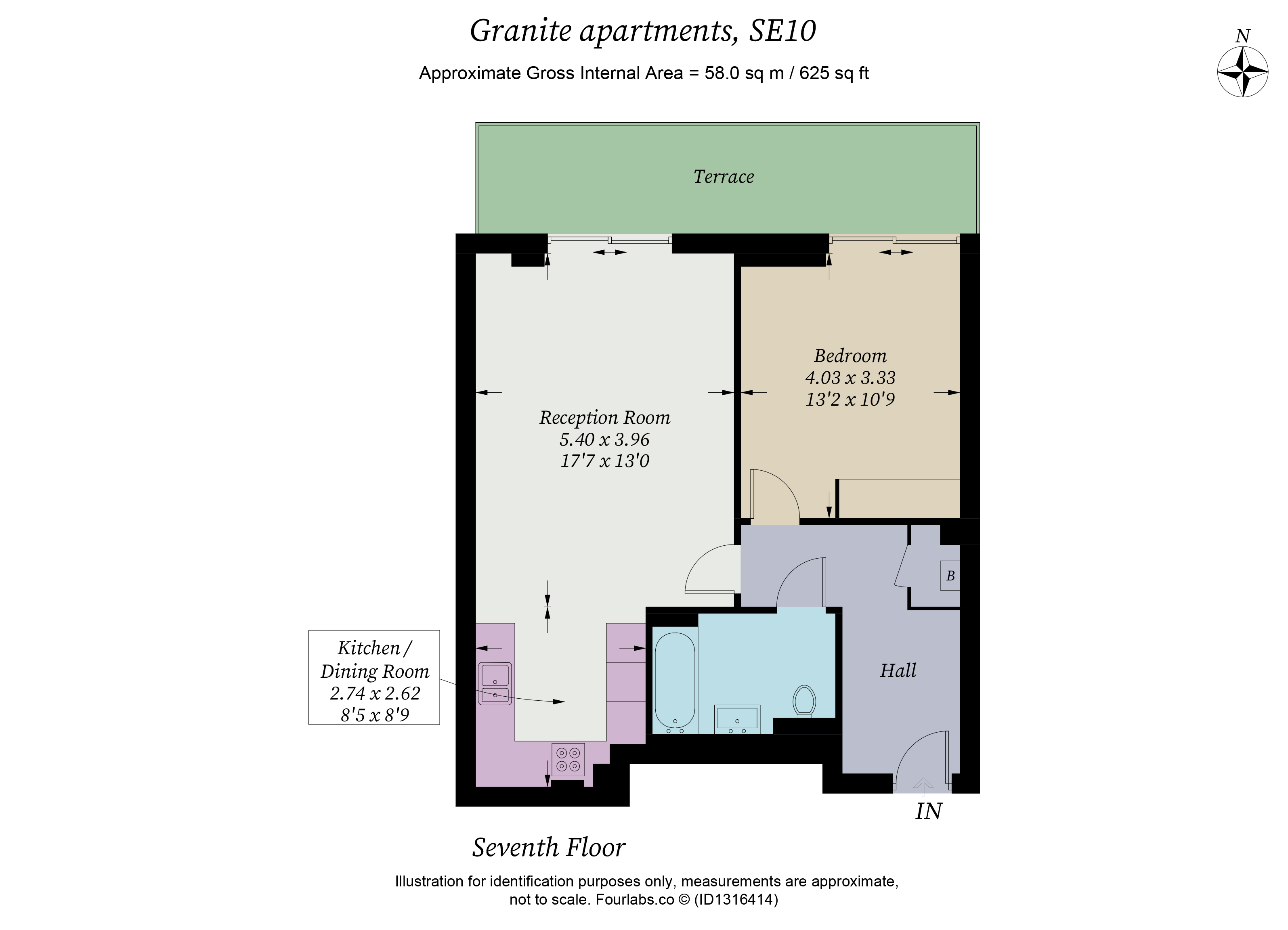 711, Granite Apartments, 30, River Gardens Walk, London floorplan
