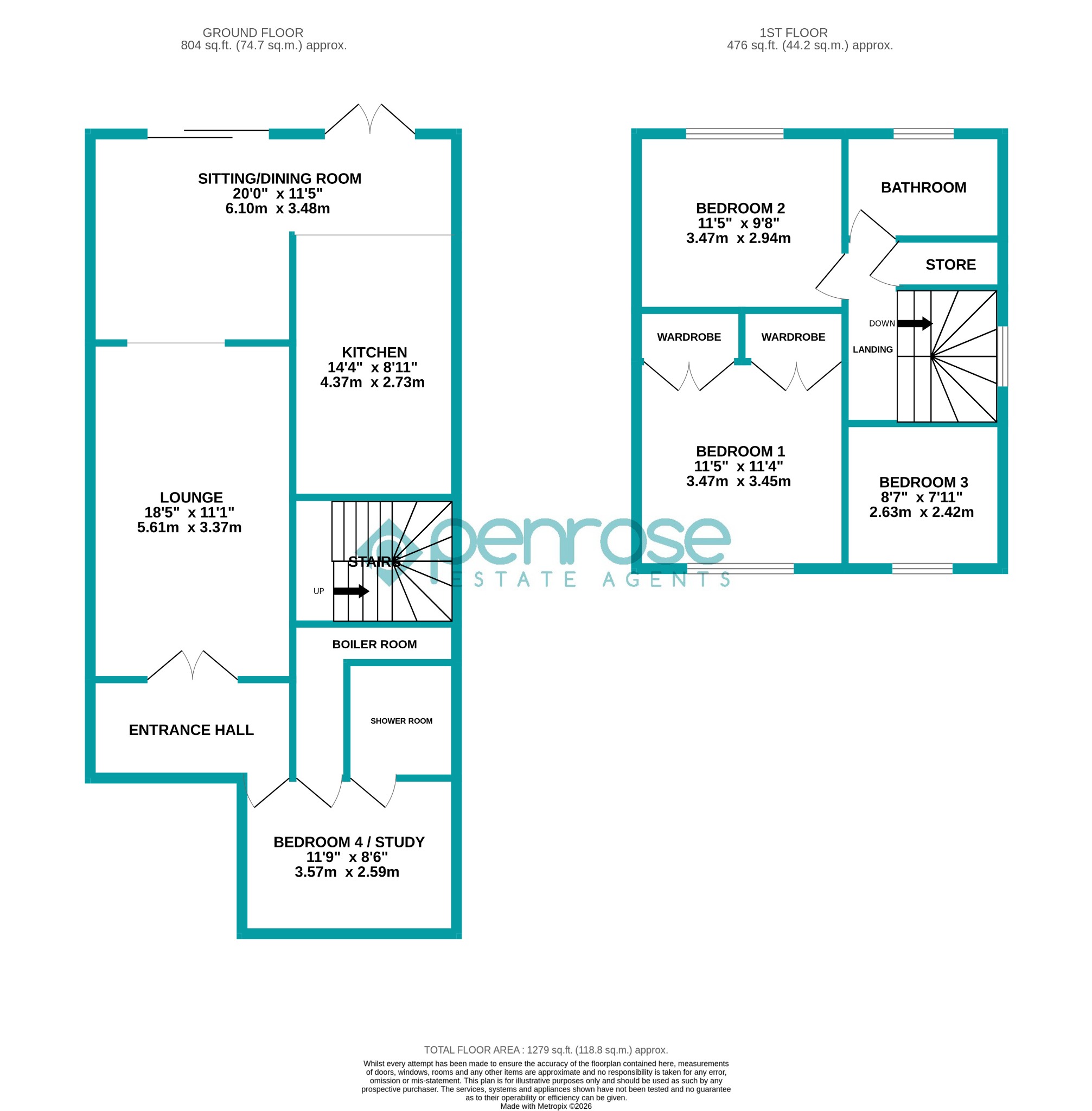 2 College Close, Flamstead, Hertfordshire floorplan