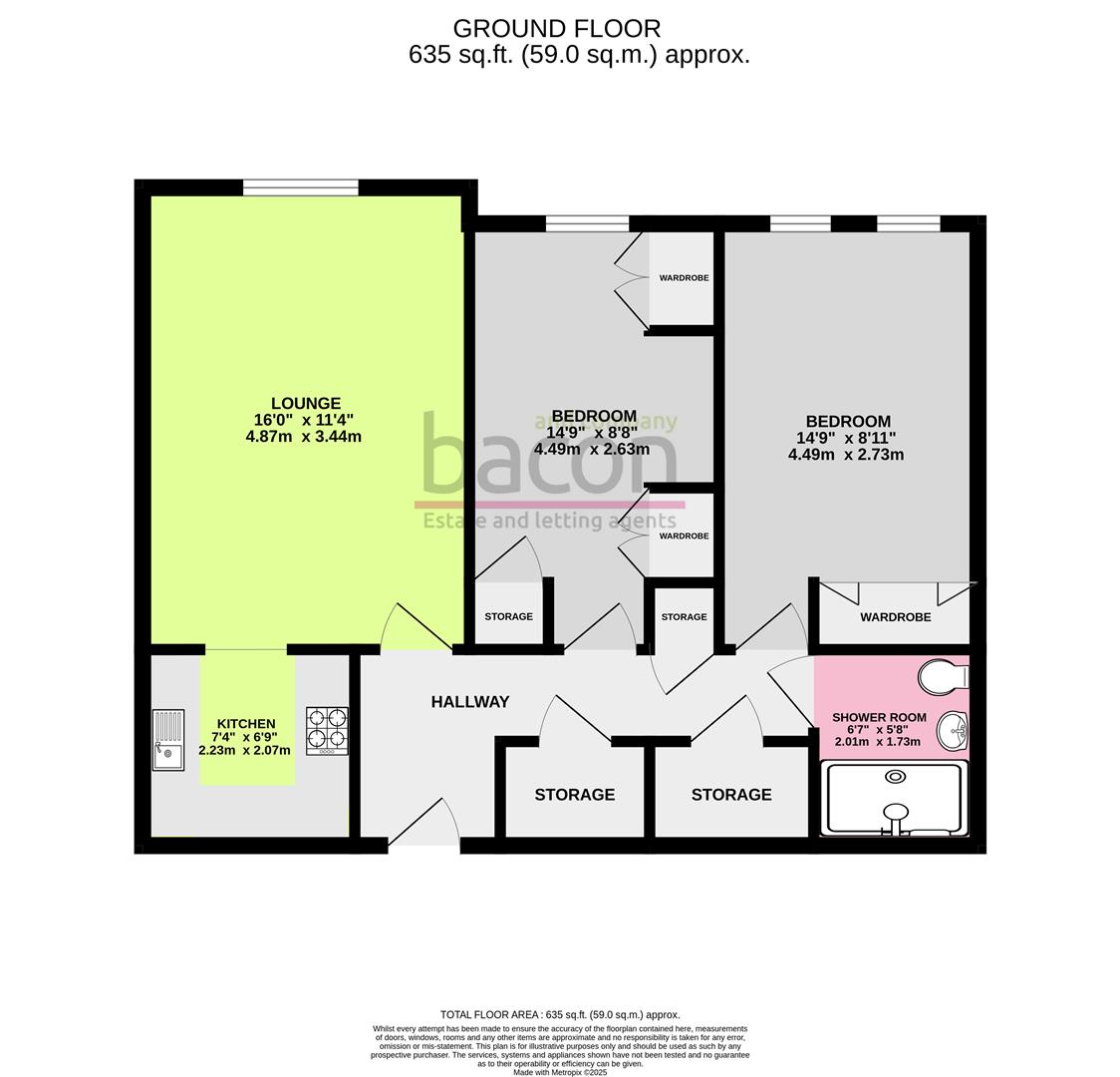 Flat 37, Homesteyne House, 11-13, Broadwater Road, Worthing floorplan