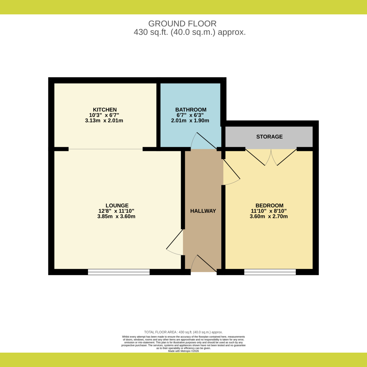 Flat 1, 58, Greensward Lane, Hockley floorplan