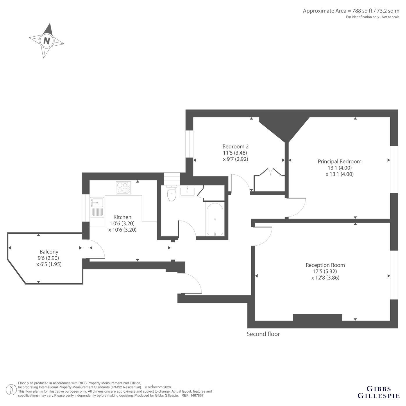 Flat 3, 2, Woodlands, Harrow floorplan
