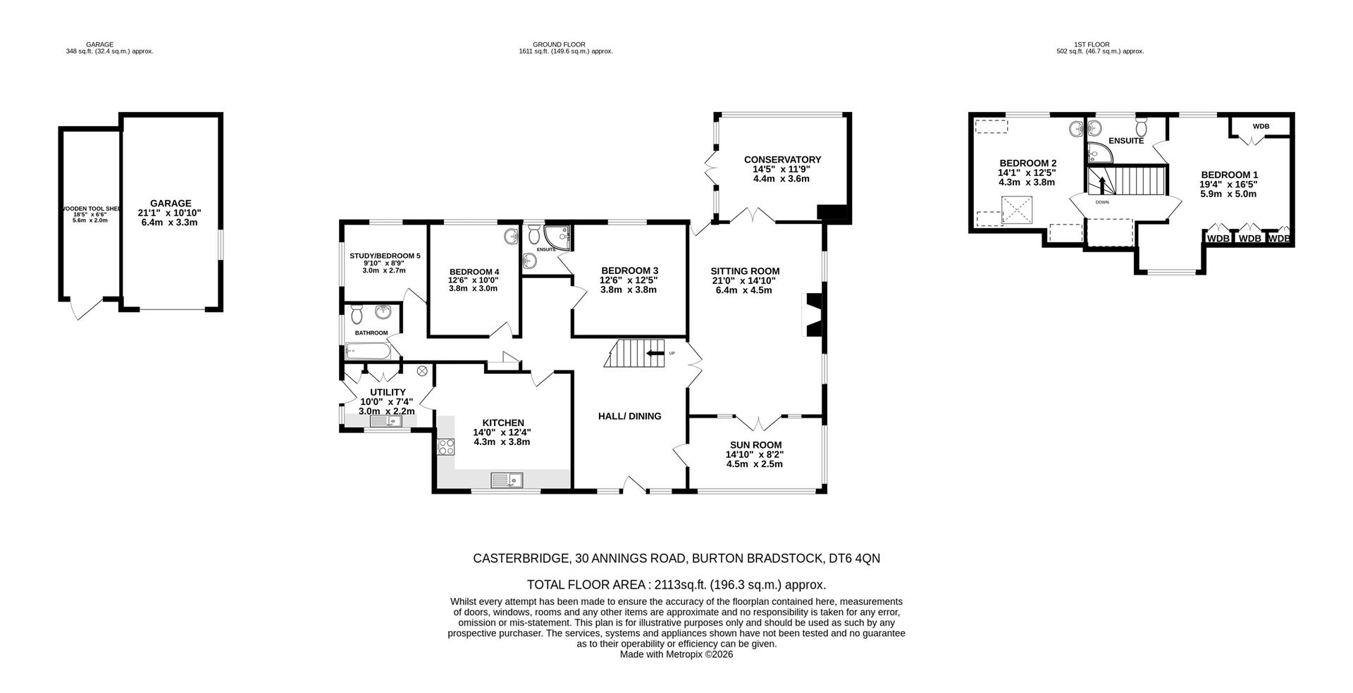 Casterbridge, 30 Annings Lane, Bridport floorplan