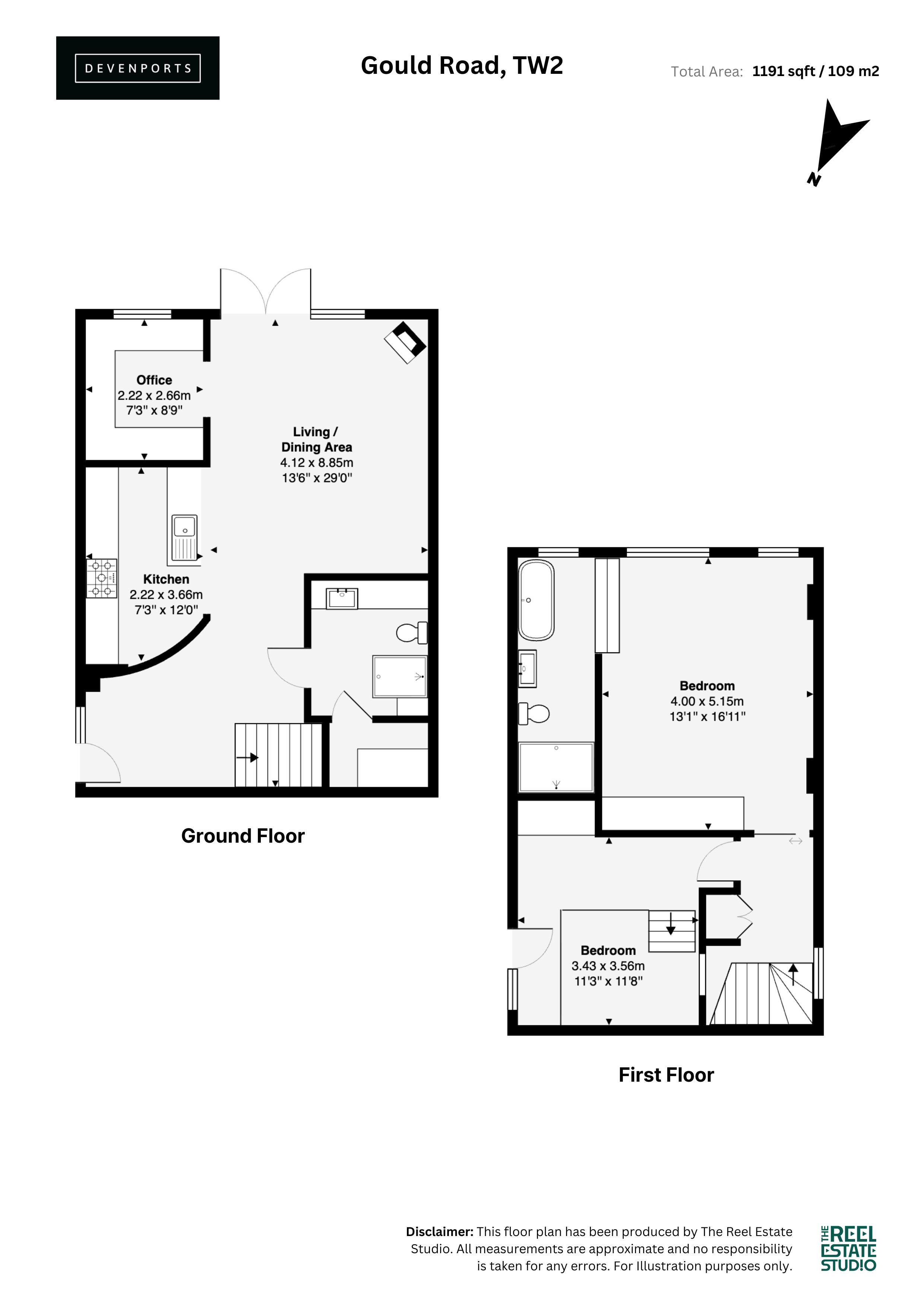 Unit 1,, Crane Mews,, Twickenham floorplan