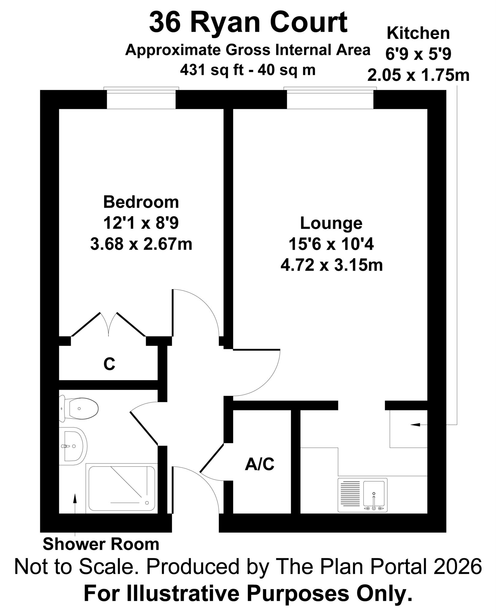 Flat 36, Ryan Court, White Cliff Mill Street, Blandford Forum floorplan
