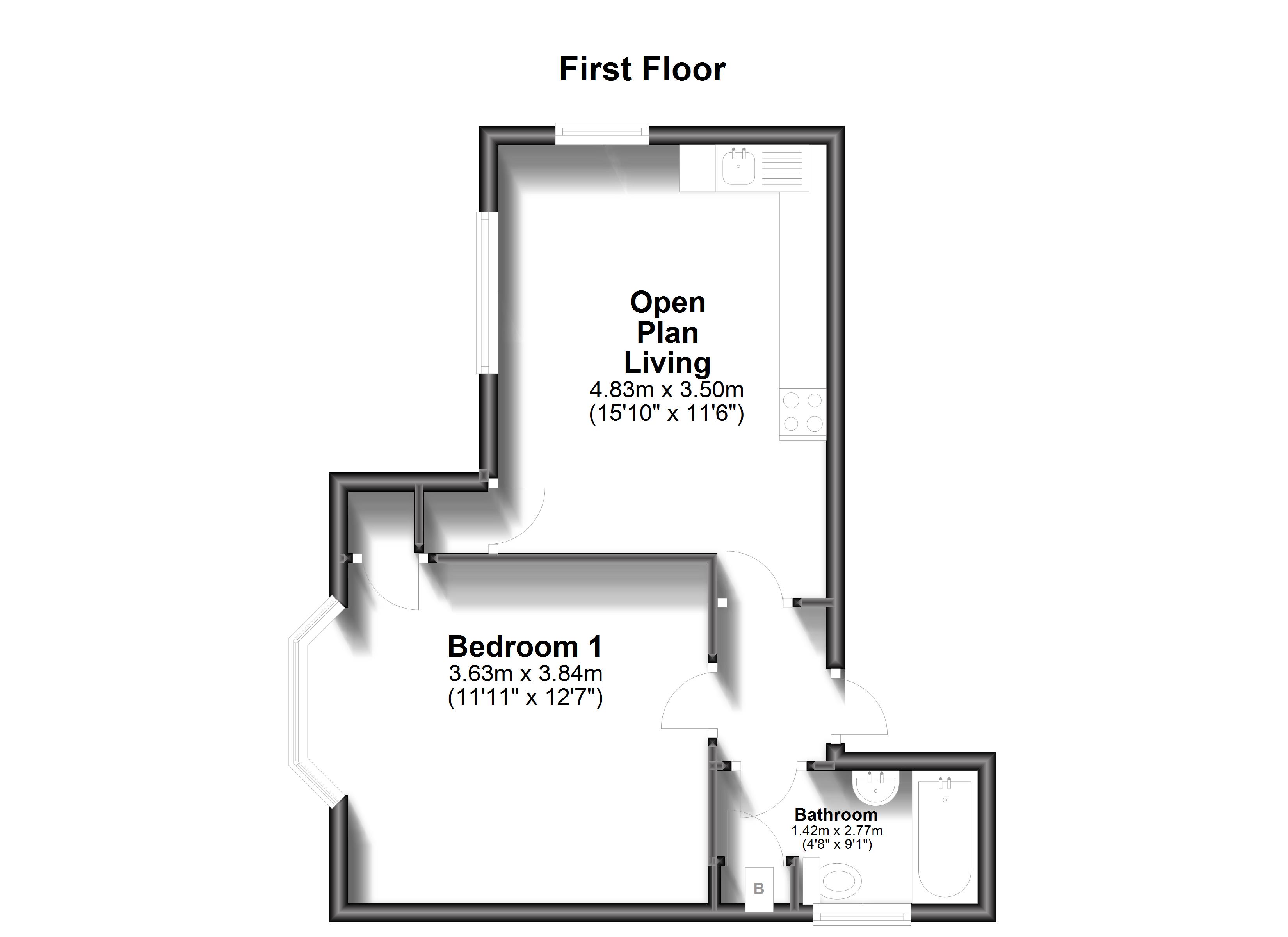 Flat 3, 41, Broadfield Road, Folkestone floorplan