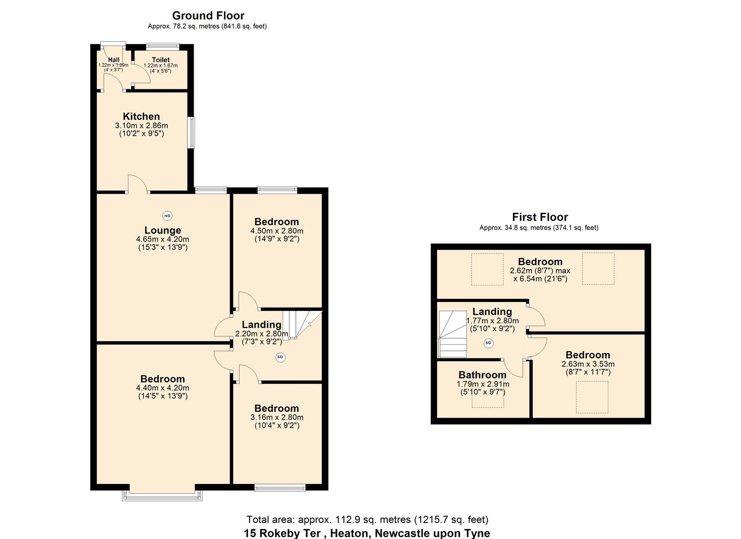 15, Rokeby Terrace (rooms), Newcastle Upon Tyne floorplan