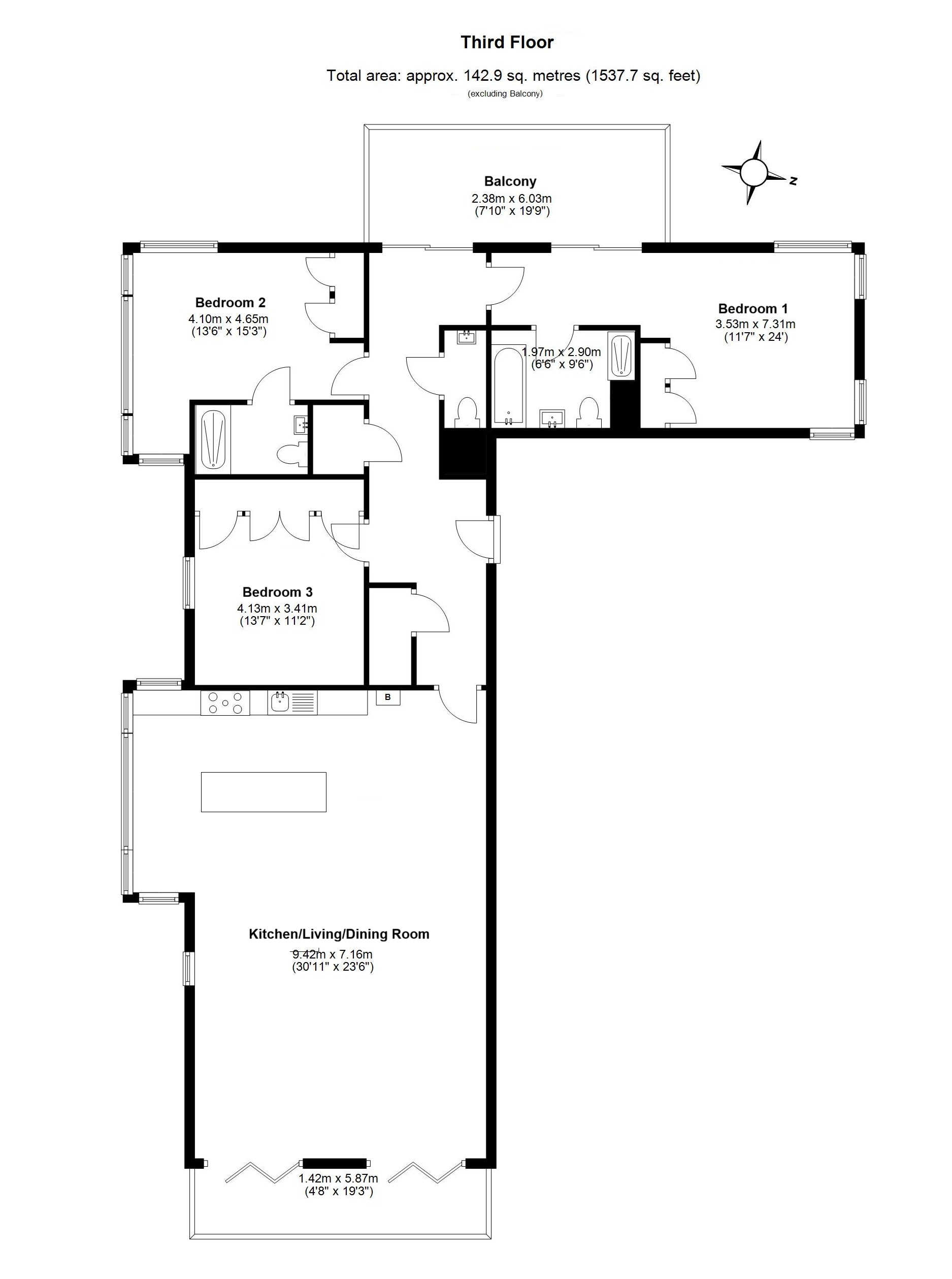 Apartment 9, Quarterdeck, 41-45, Beach Street, Kent floorplan