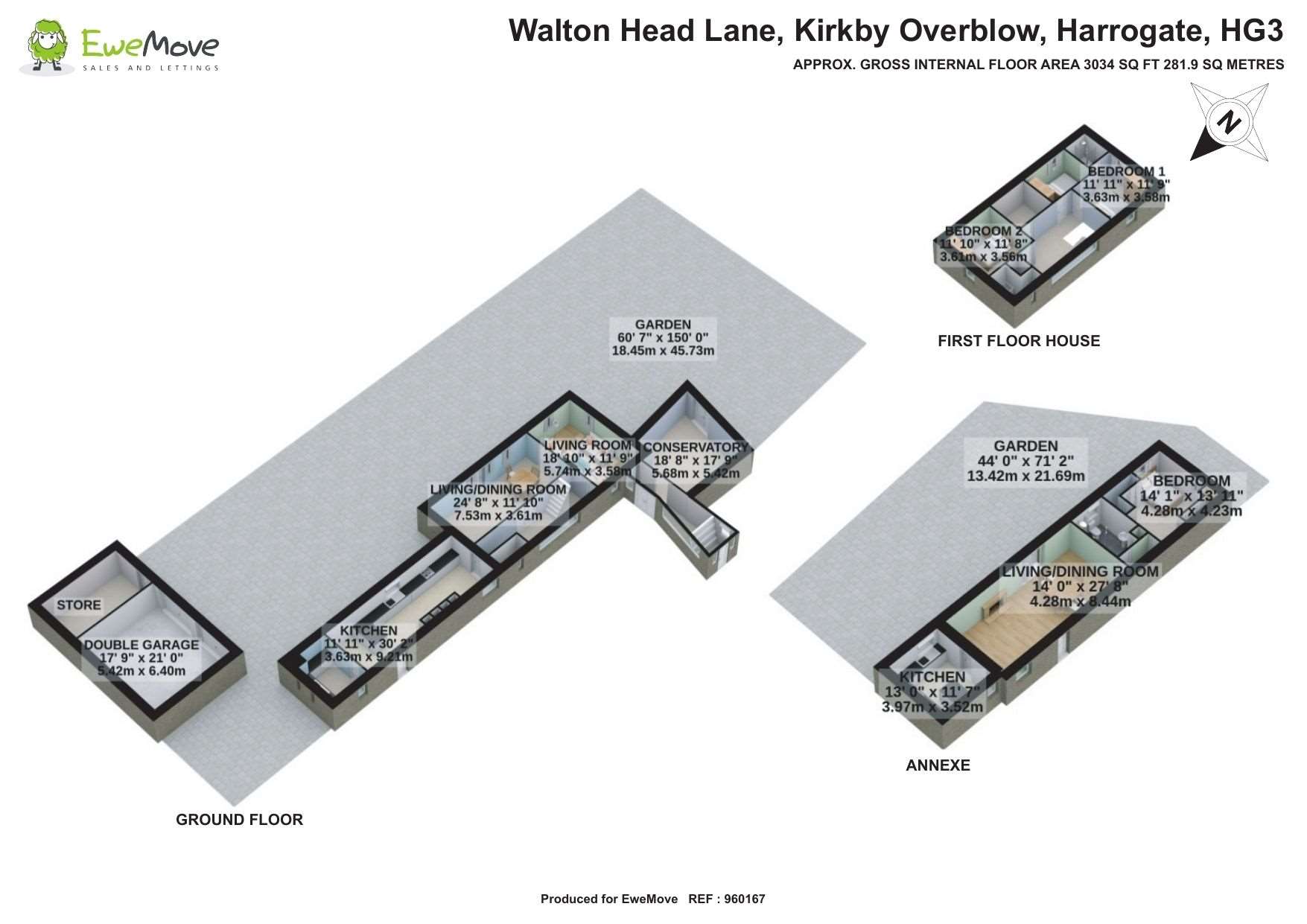 Head Lane, Kirkby Overblow, Harrogate HG3, 5 bedroom country house for