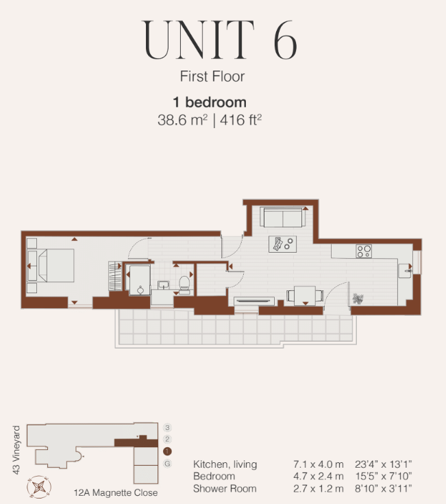 The Old Maltings,Flat 6, 12A Magnette Close, Vineyard, Abingdon floorplan