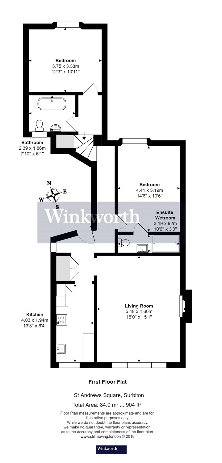 2 Bedrooms Flat for sale in St Andrews Square, Surbiton KT6