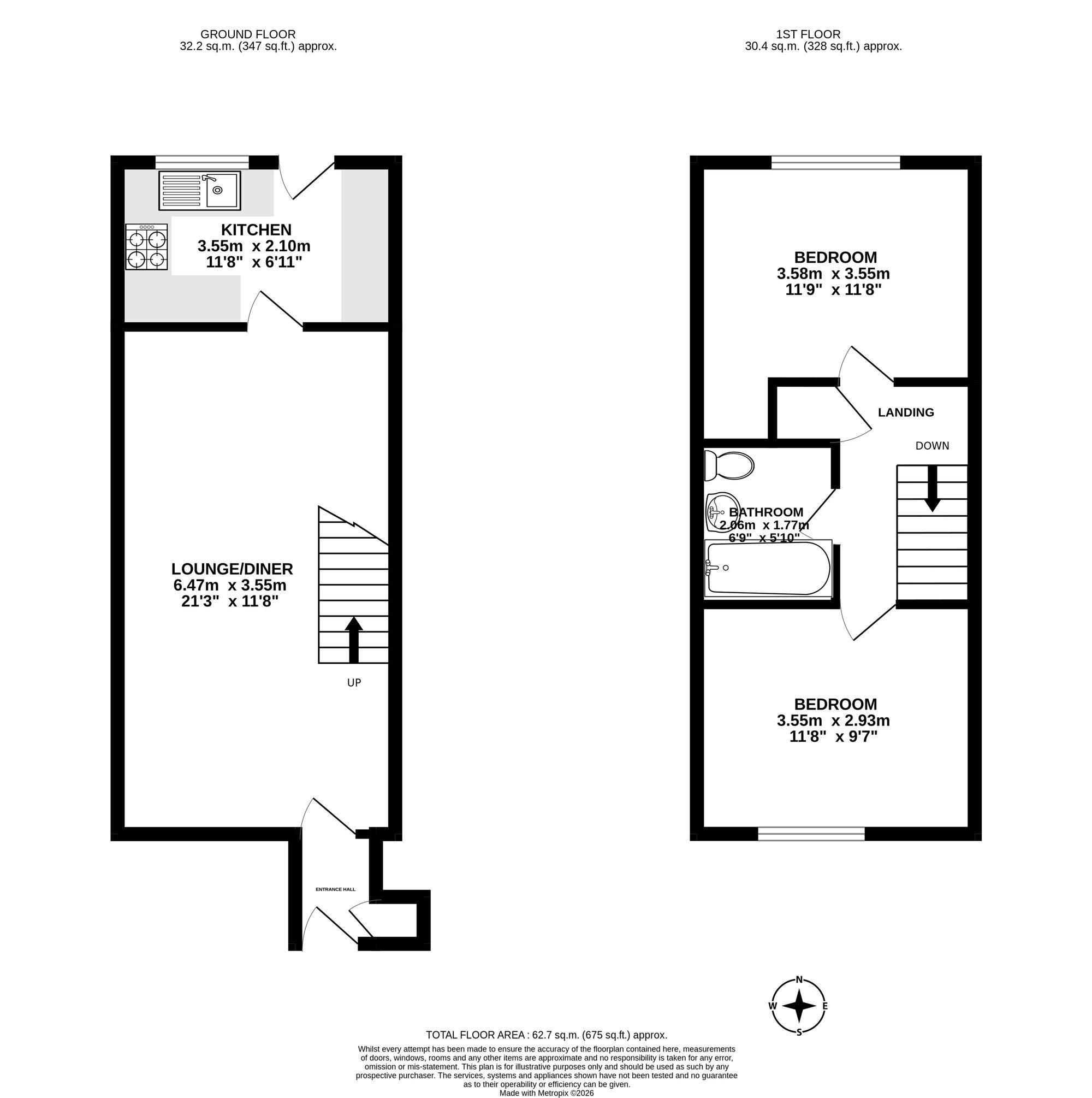 91 Oakfields, Crawley floorplan