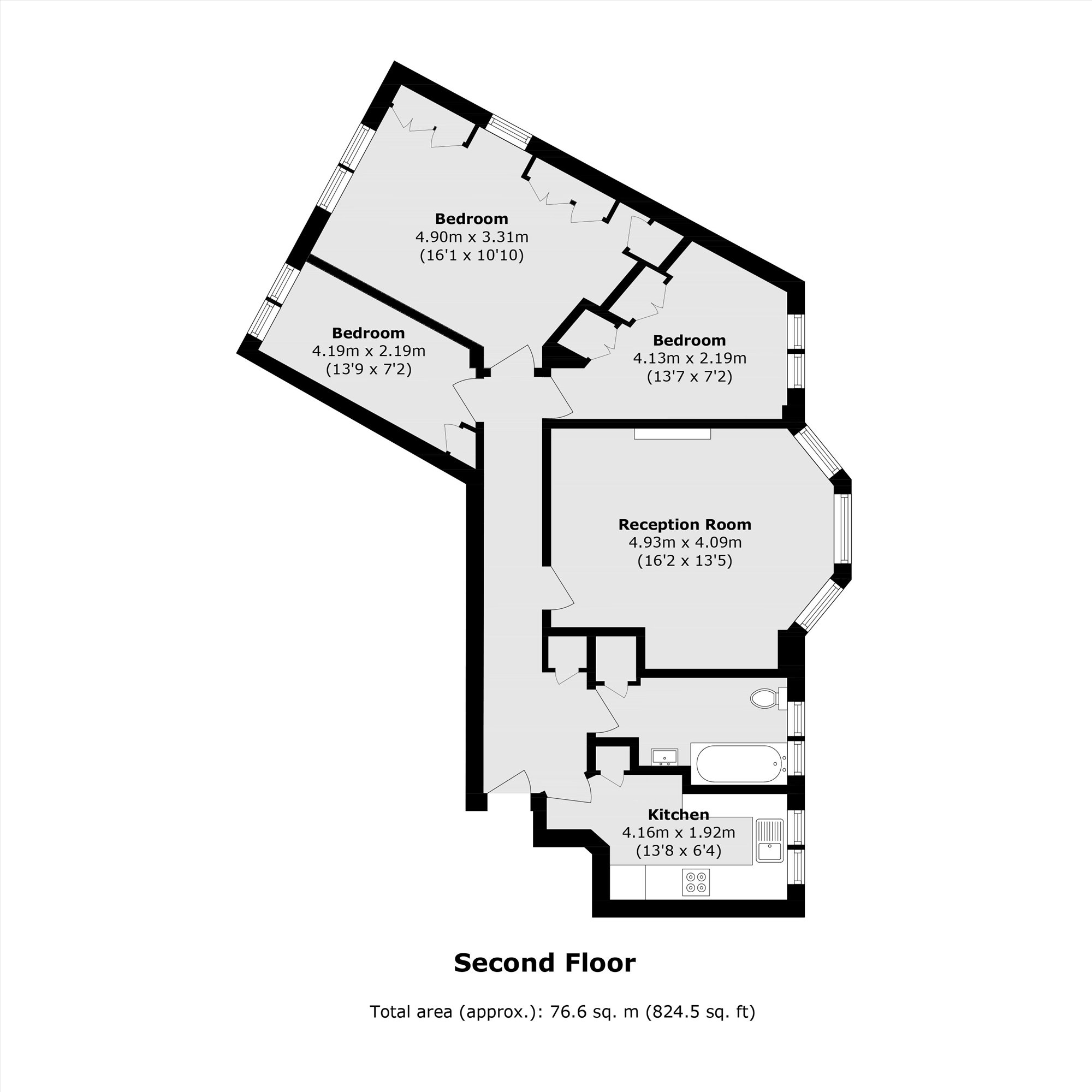 Flat 23, Barton Court, Barons Court Road, London floorplan